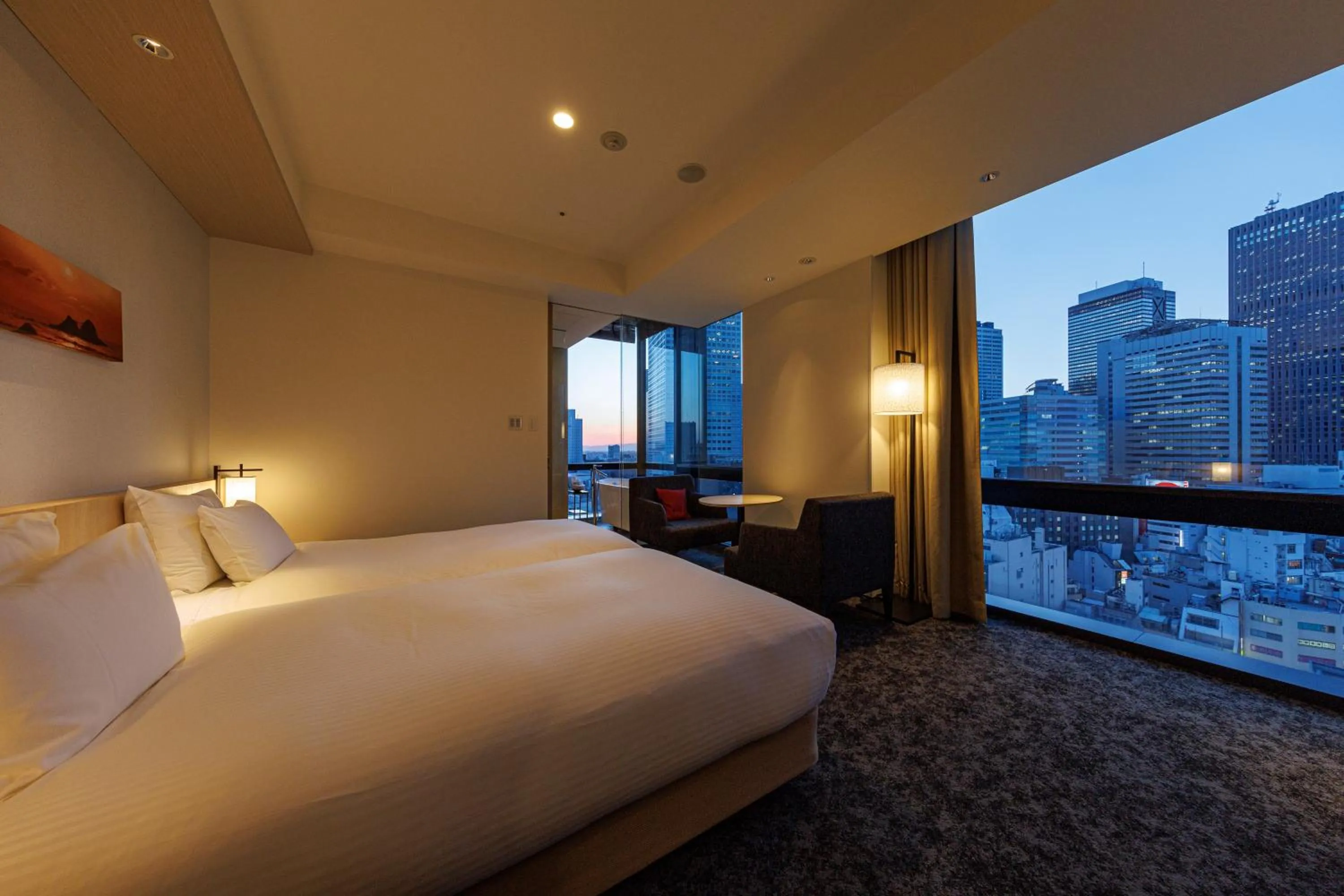 View (from property/room), Bed in JR Kyushu Hotel Blossom Shinjuku