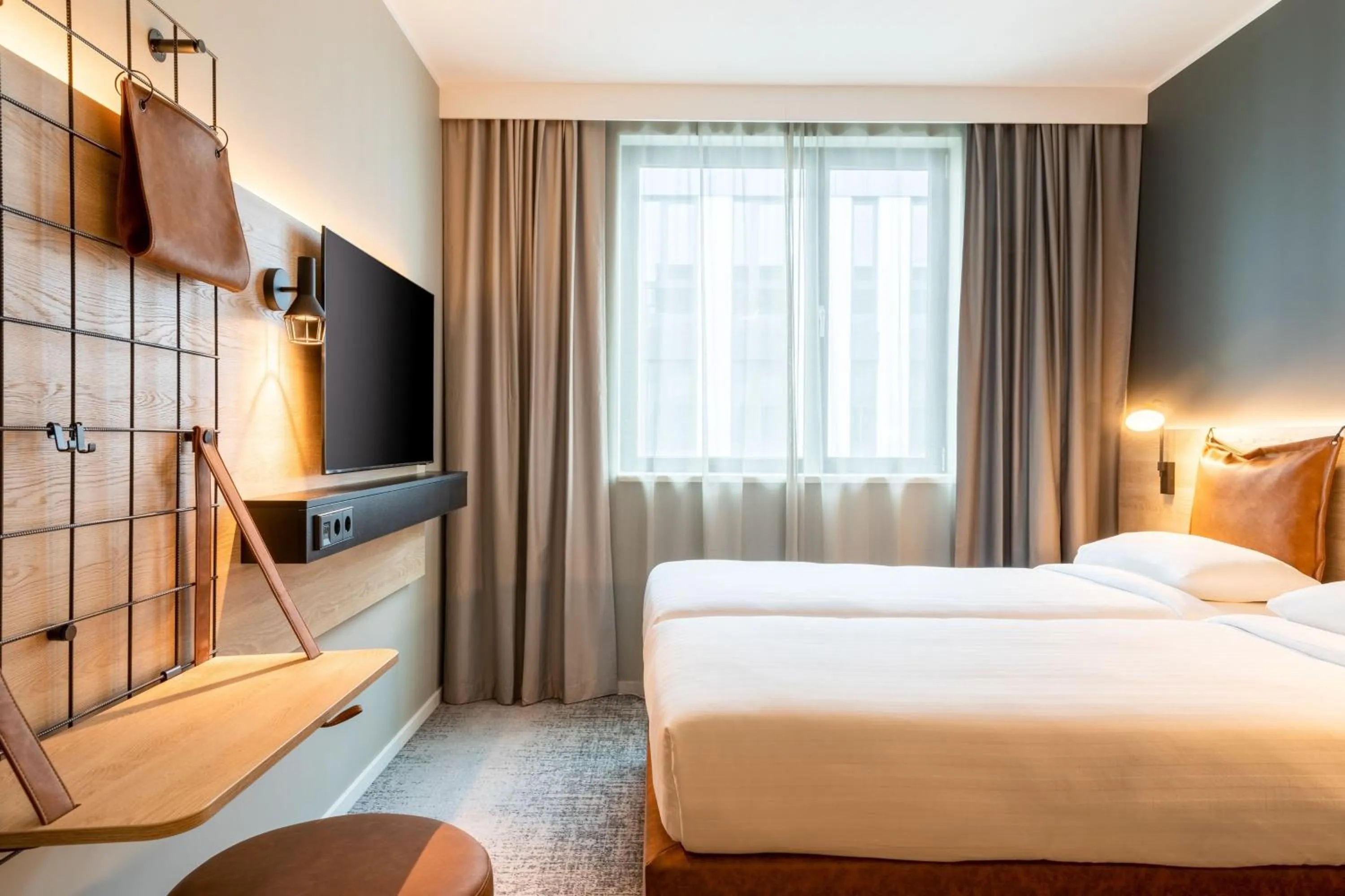 Photo of the whole room, Bed in Moxy Berlin Airport