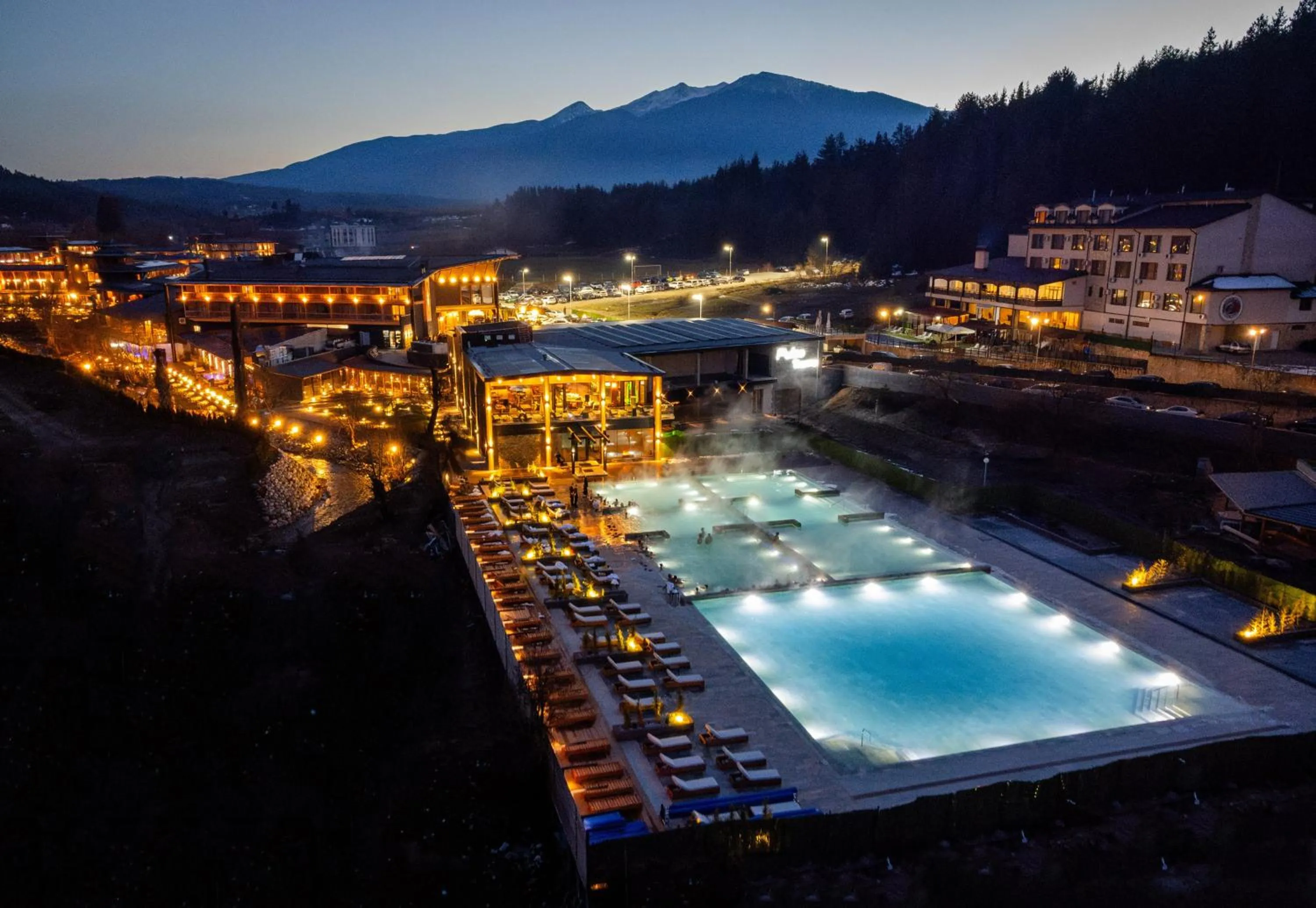 Pool view in Grand Hotel Therme