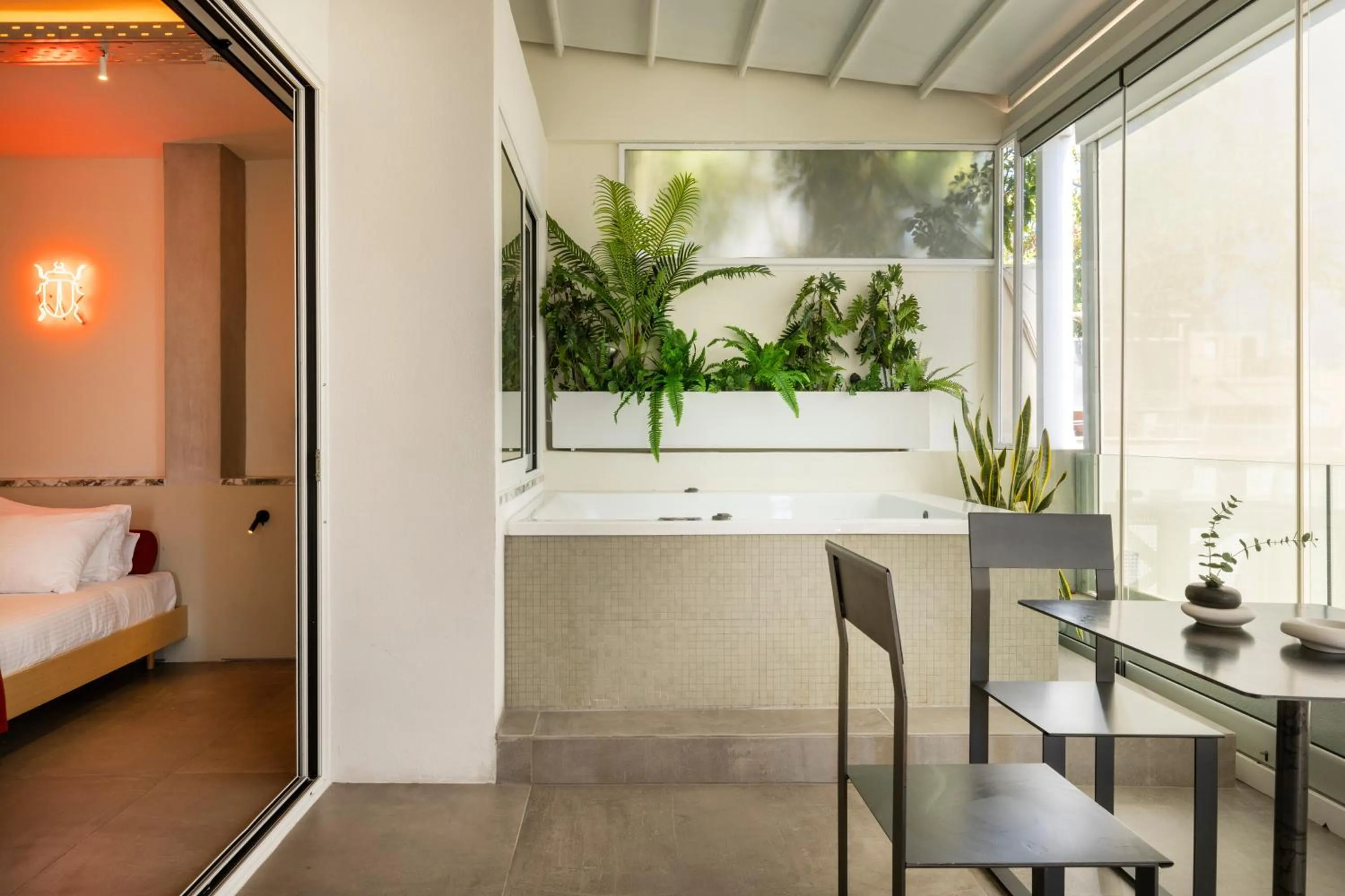 Hot Tub, Bed in The Newel Metaxourgeio by Athens Stay