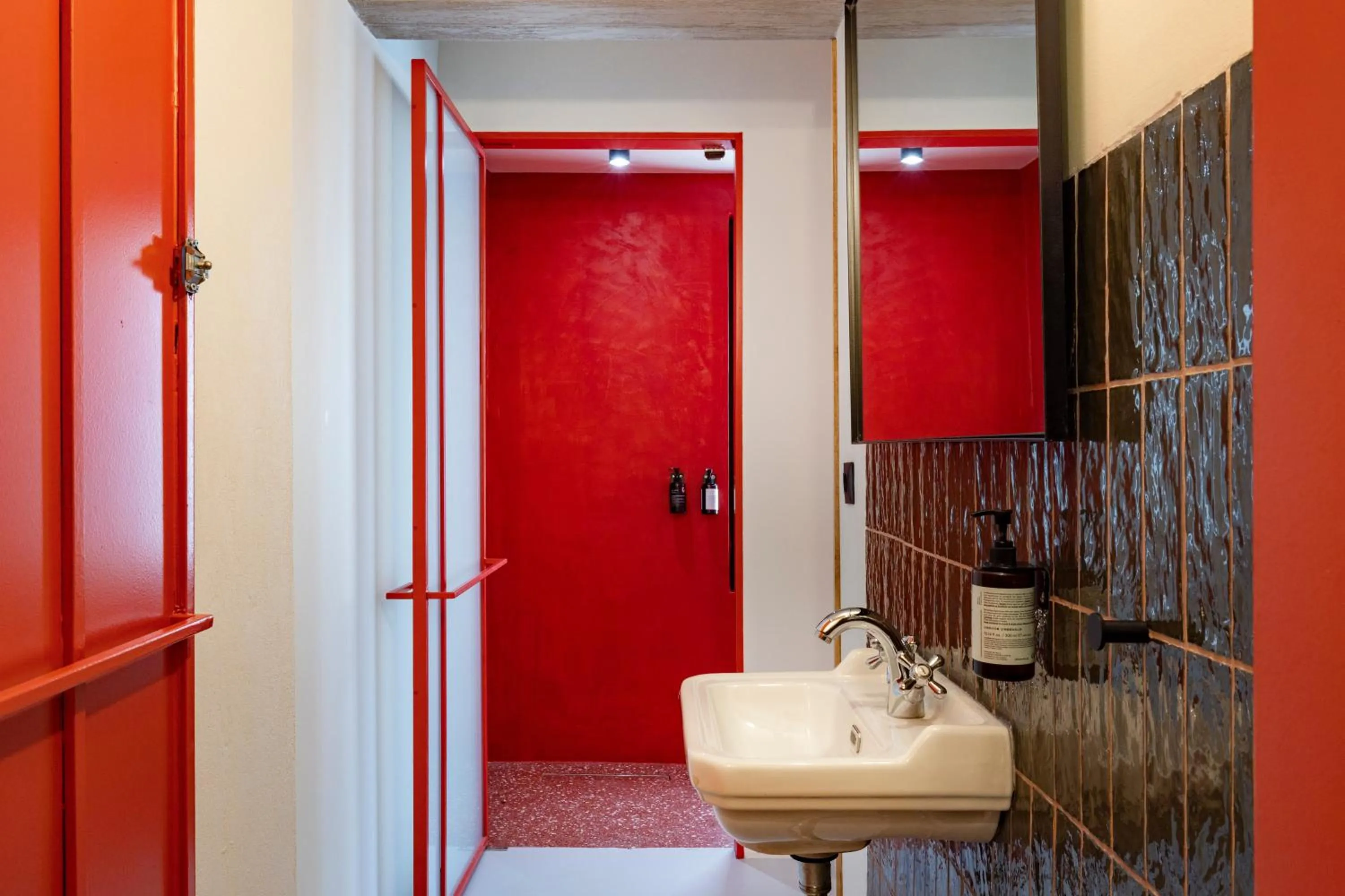Bathroom in The Newel Metaxourgeio by Athens Stay