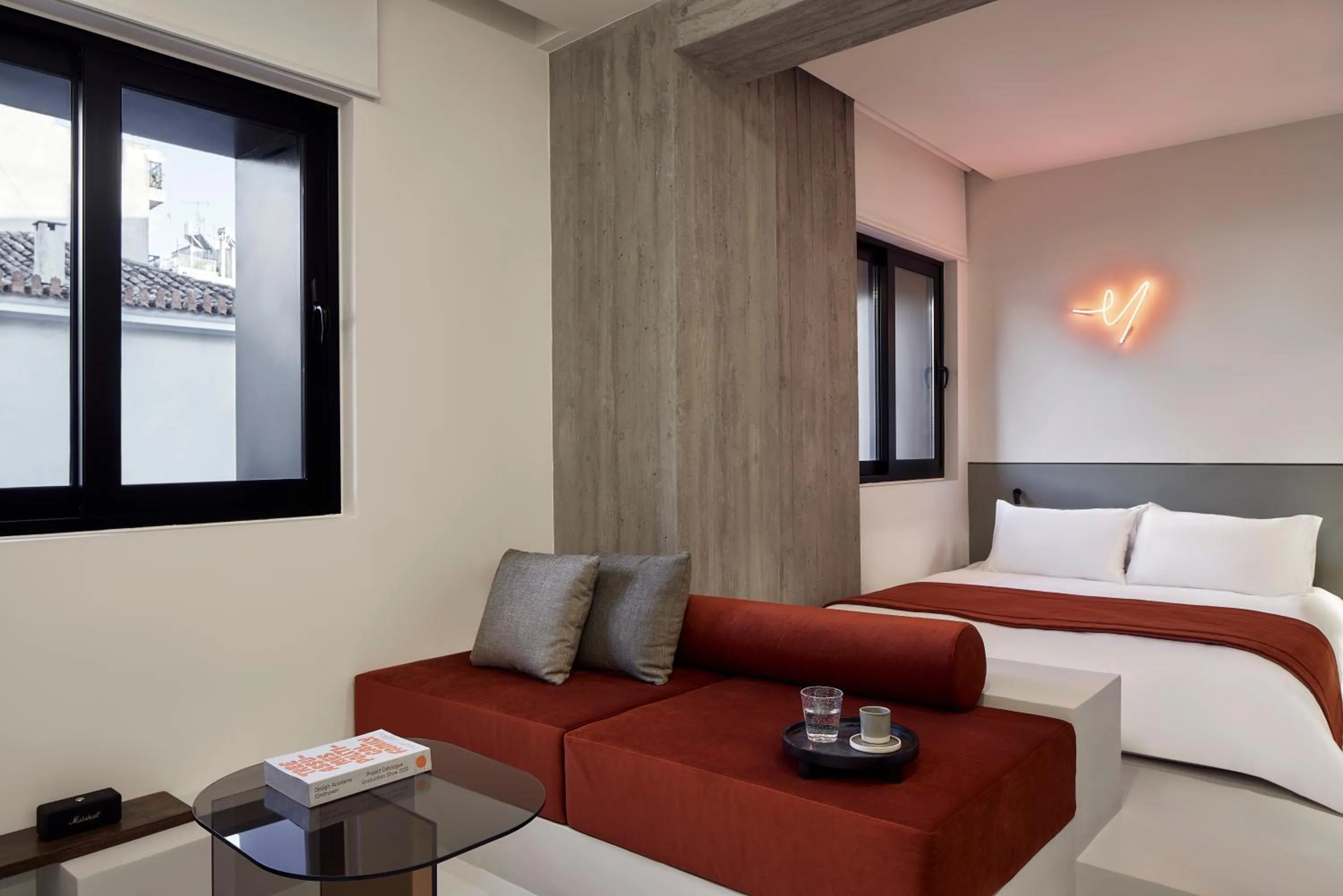 Bed in The Newel Metaxourgeio by Athens Stay