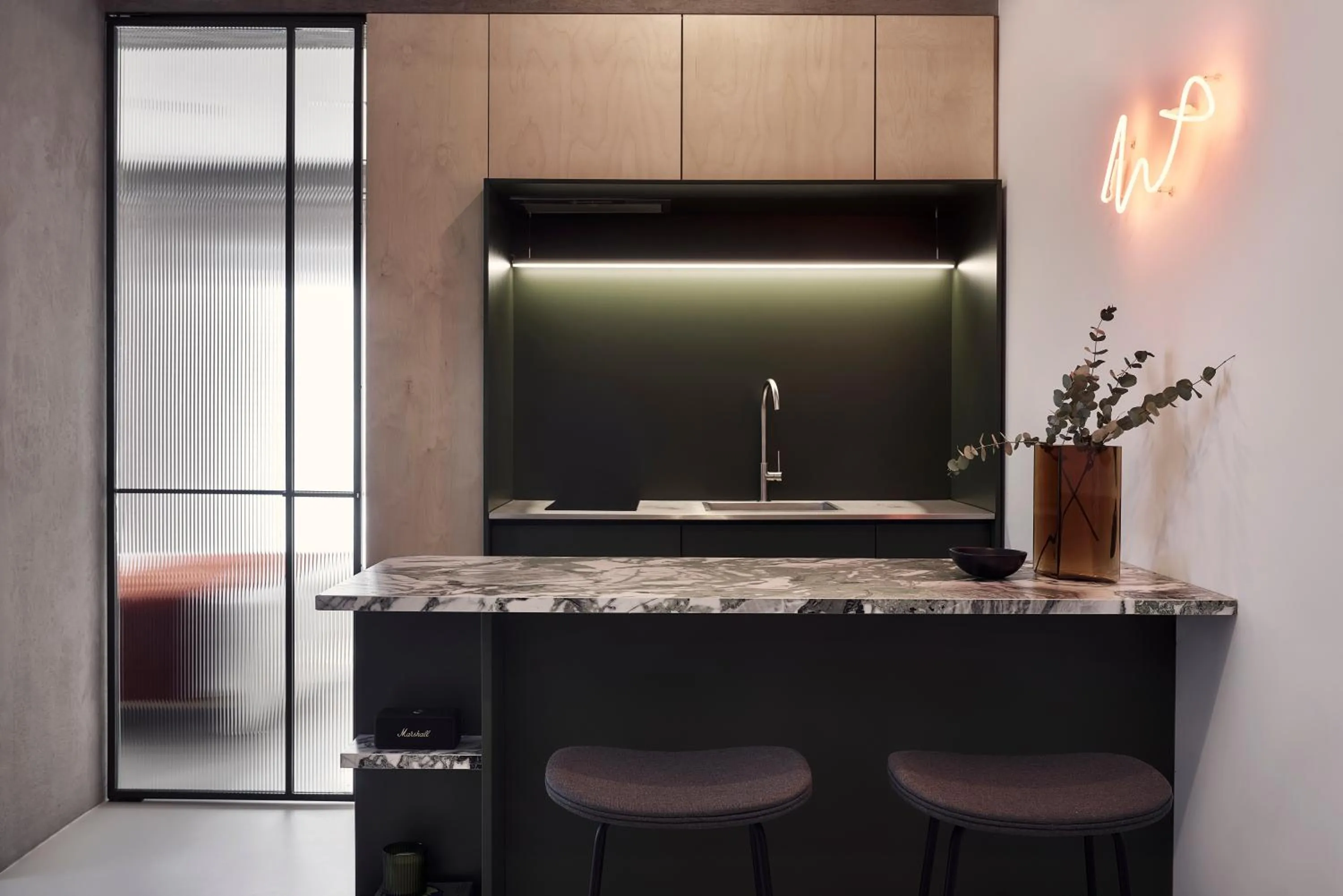 Kitchen or kitchenette in The Newel Metaxourgeio by Athens Stay