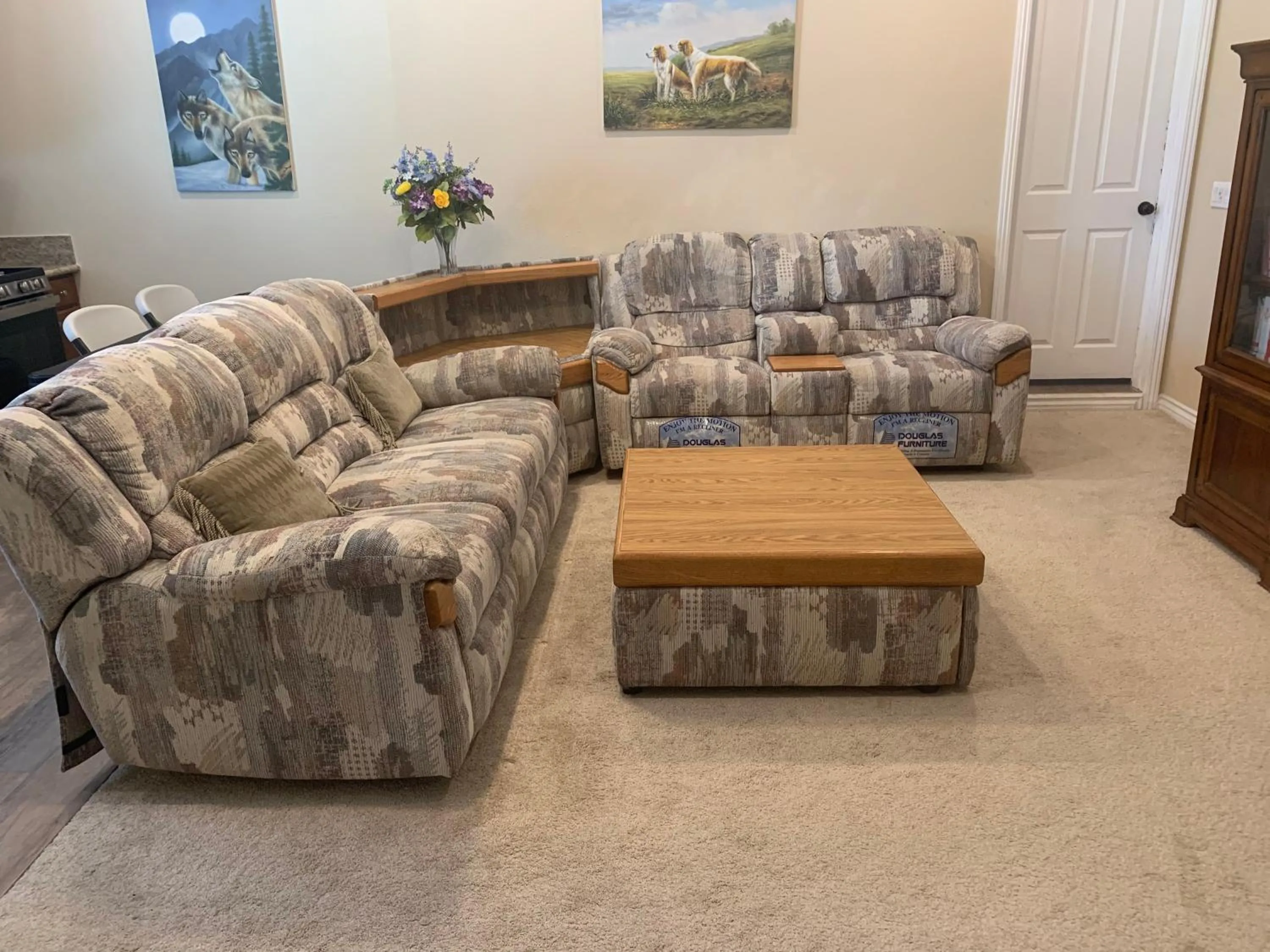 Living room in High End Triplex with Pool