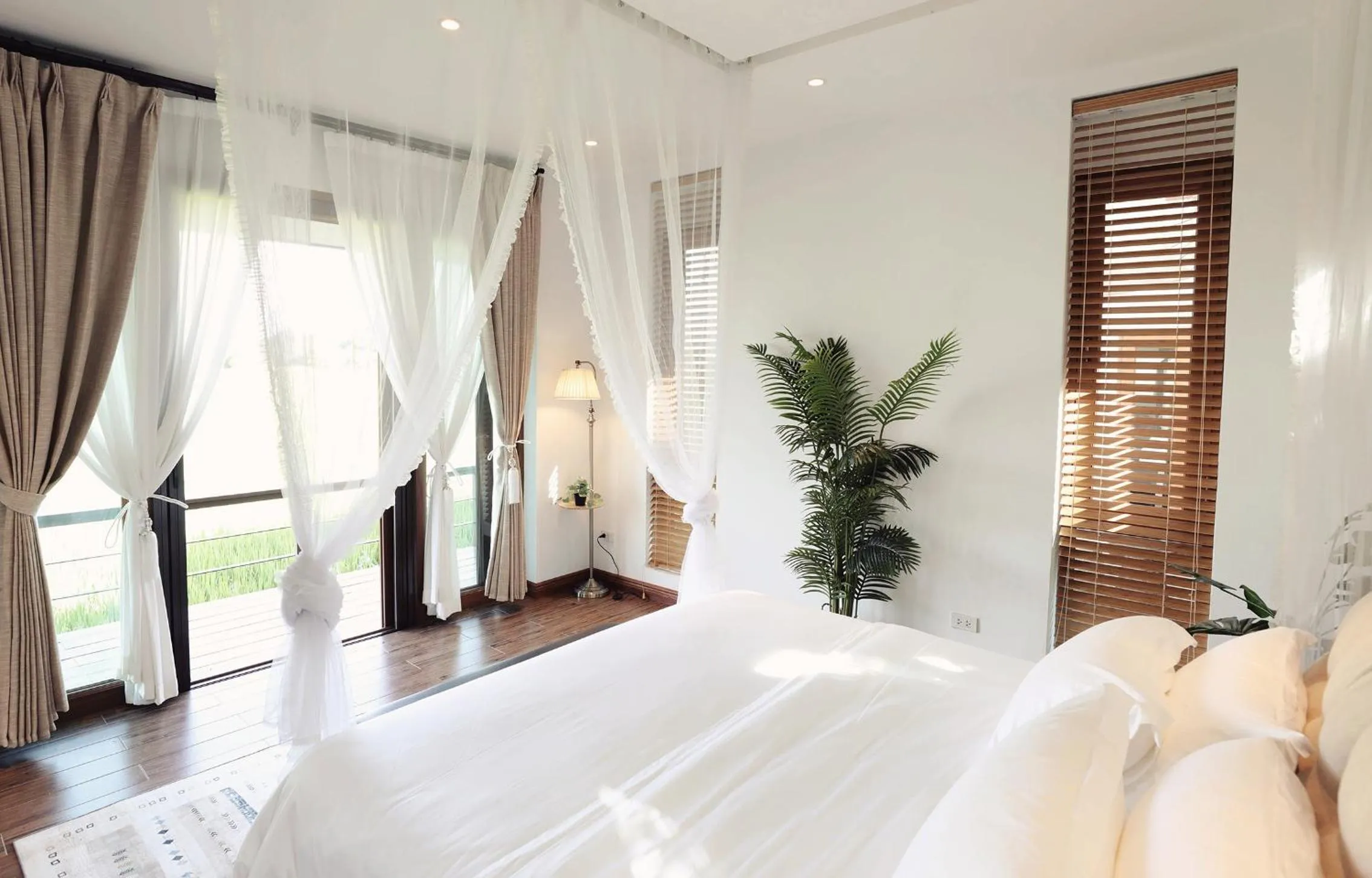 Bed in Rice Villa Chiang Mai