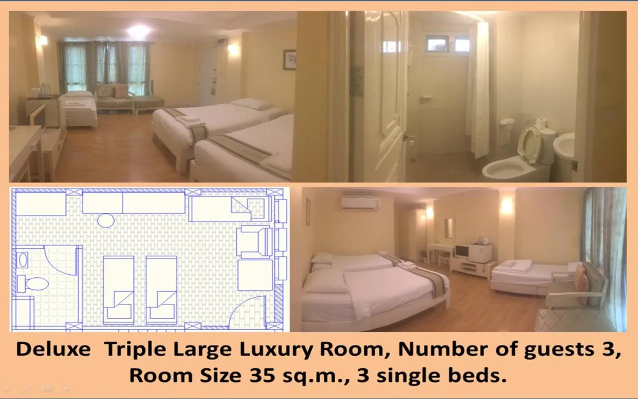 Bed in Triple Palms House