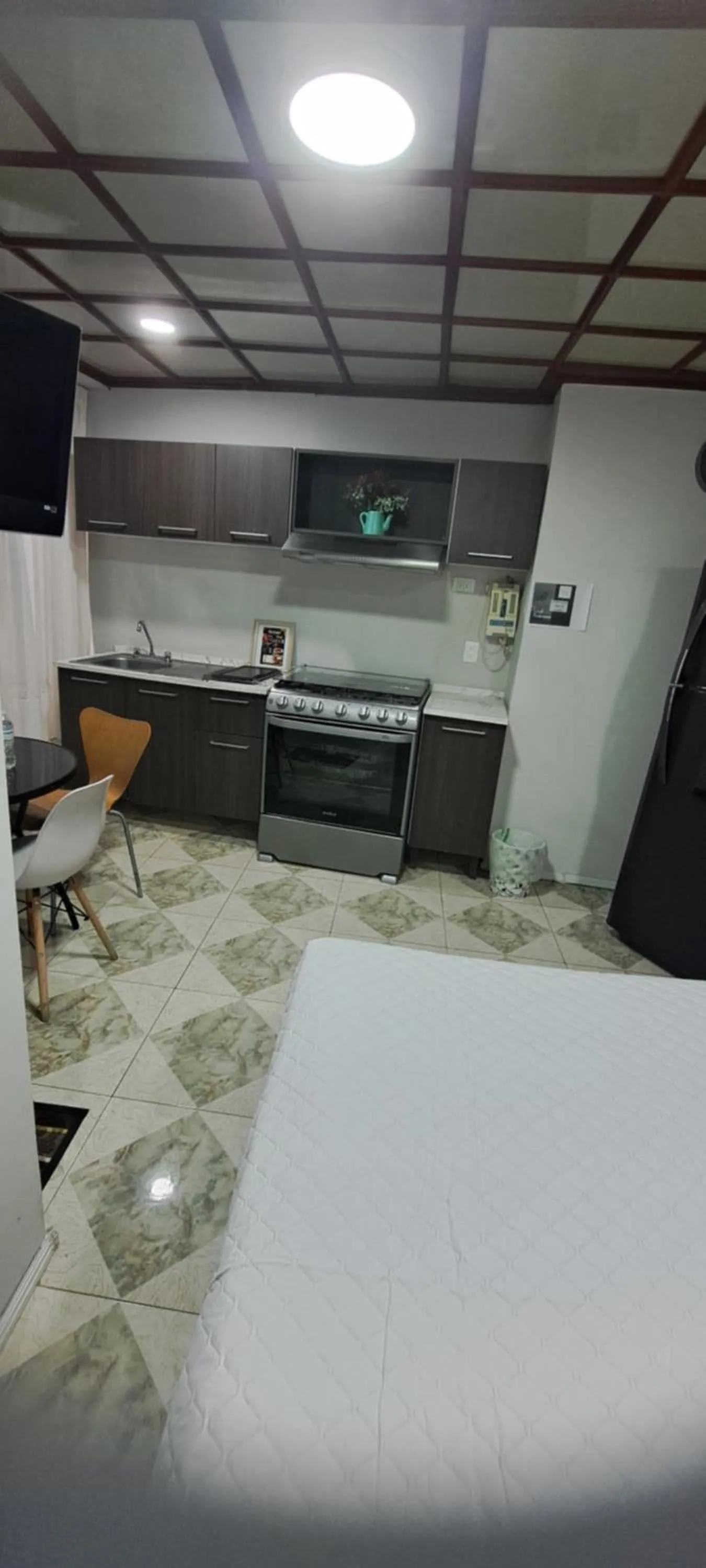 Kitchen or kitchenette, Bed in Habitaciones Narvarte Del Valle