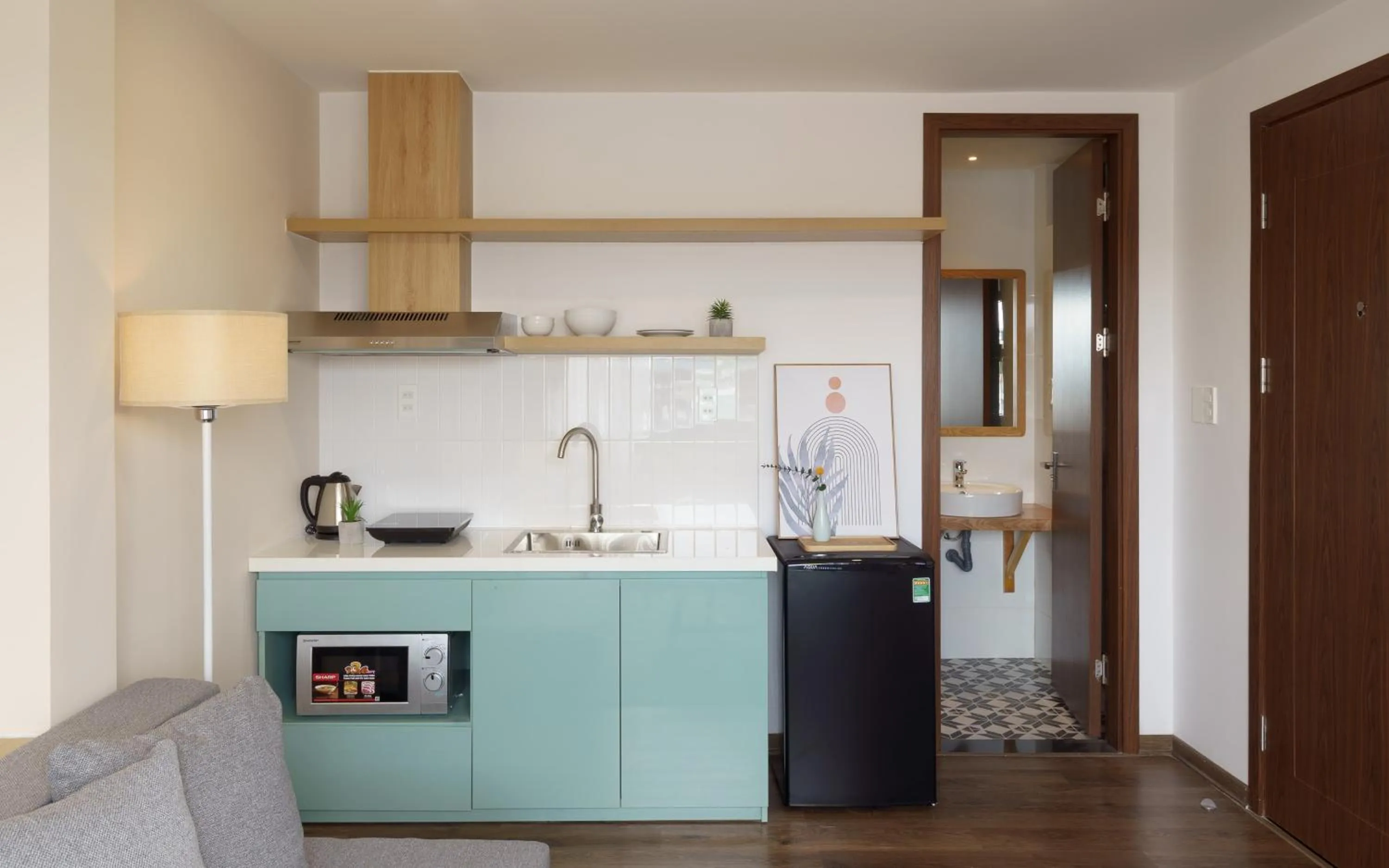 Kitchen or kitchenette in LATA Hotel & Apartments