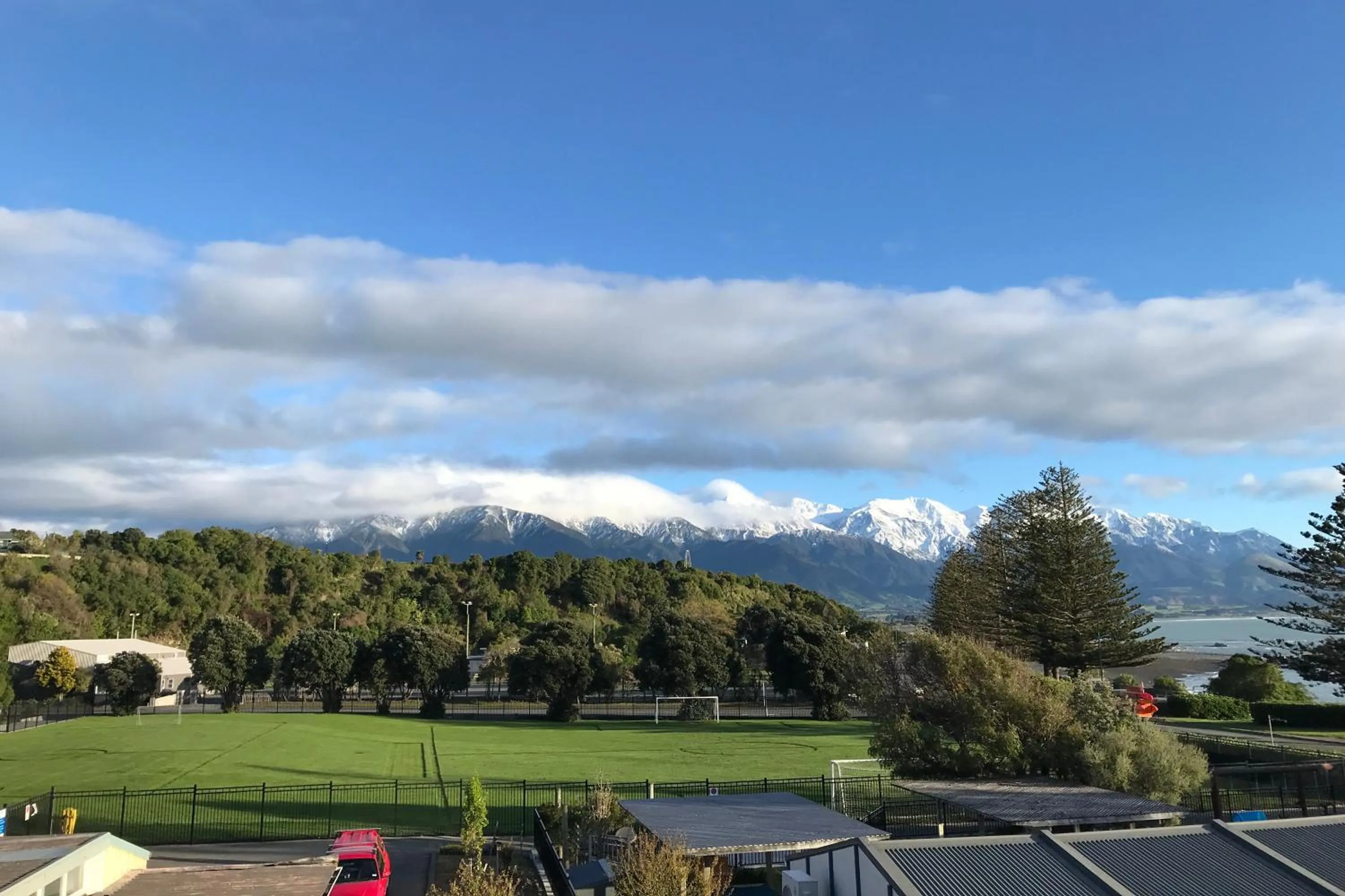Mountain view in Waves on the Esplanade