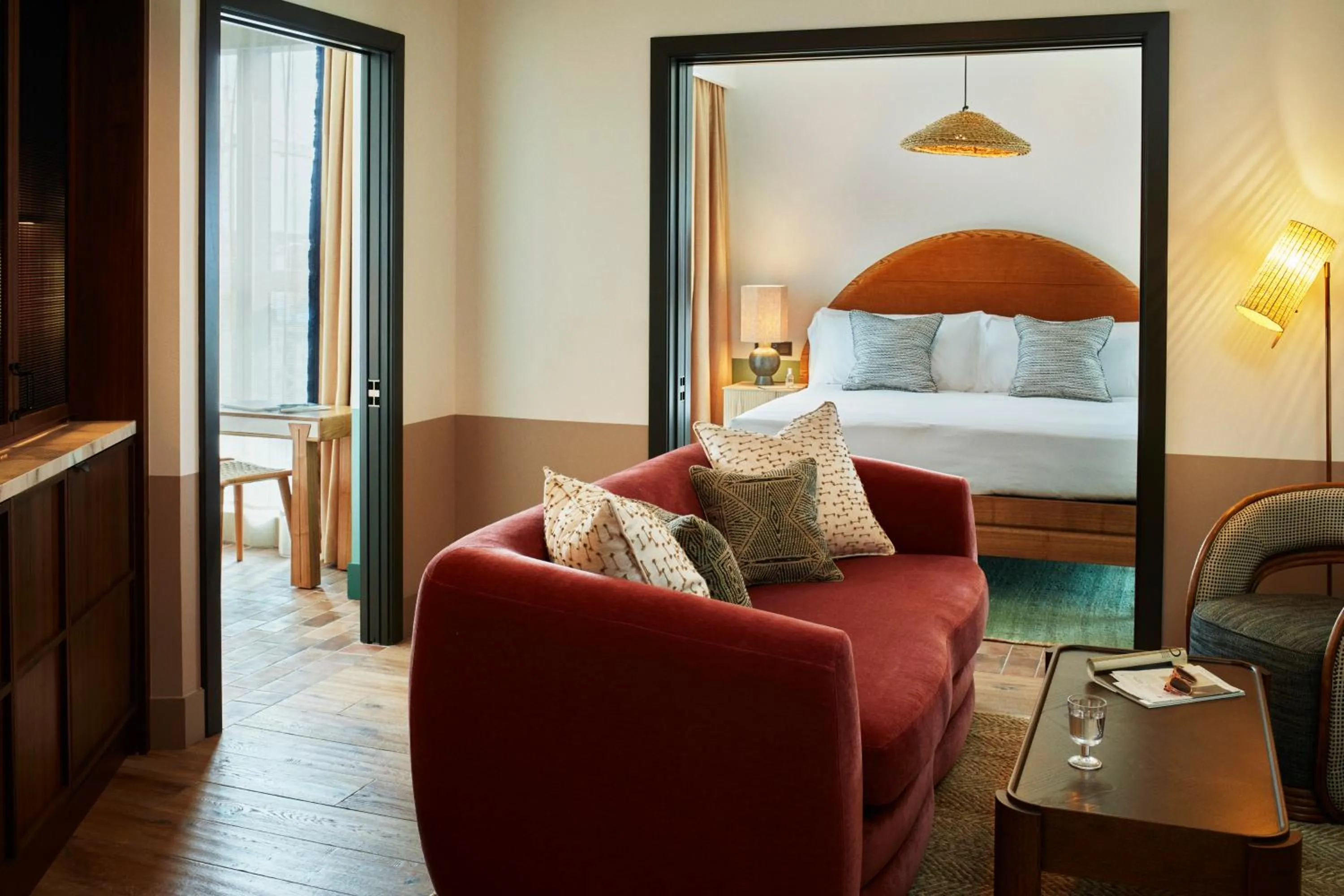 Living room, Bed in The Hoxton, Poblenou