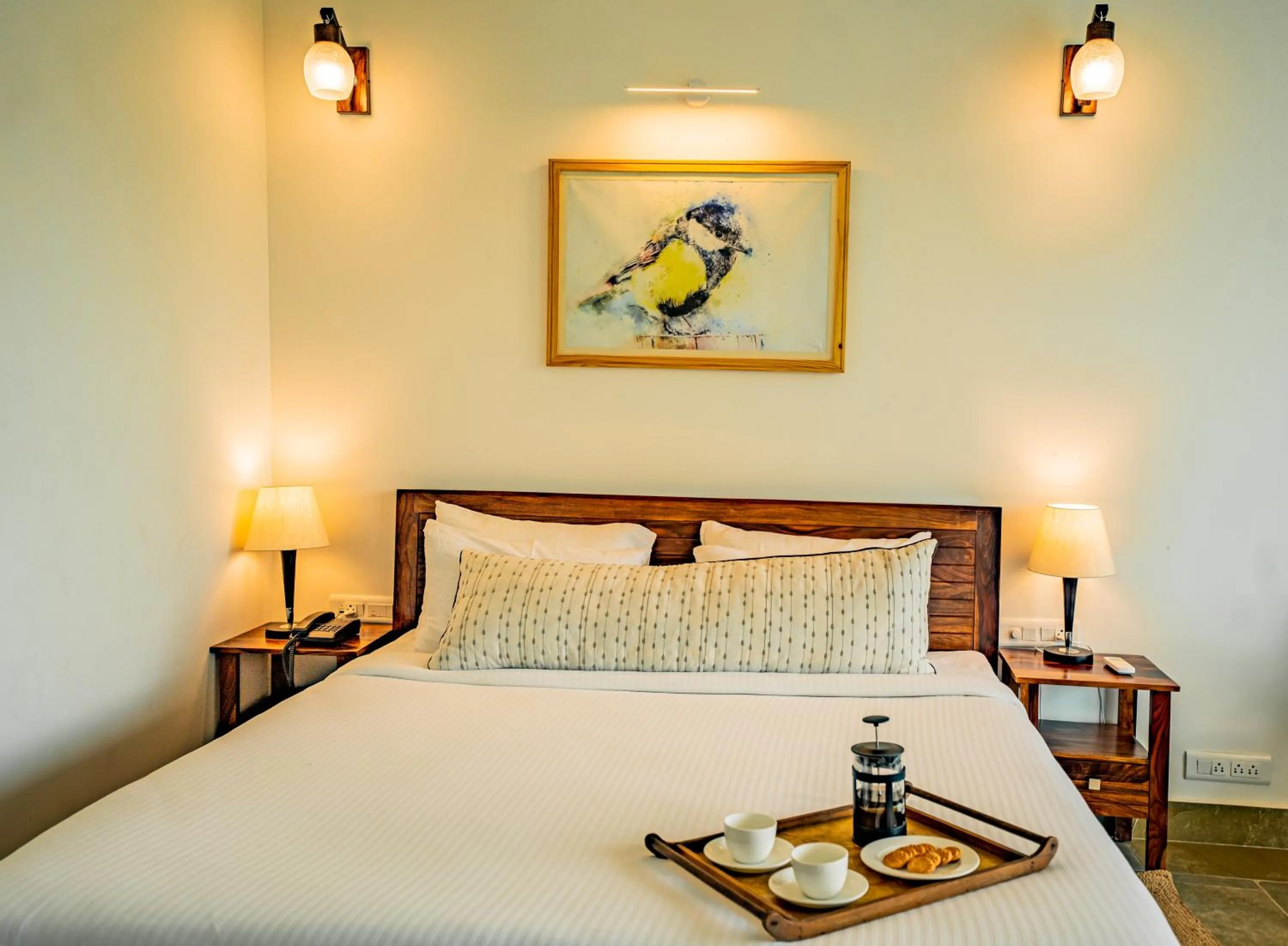 Bed in Guldaar Sariska - A luxury Forest Resort