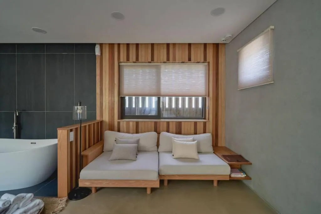 Bed in Scenery after Rain