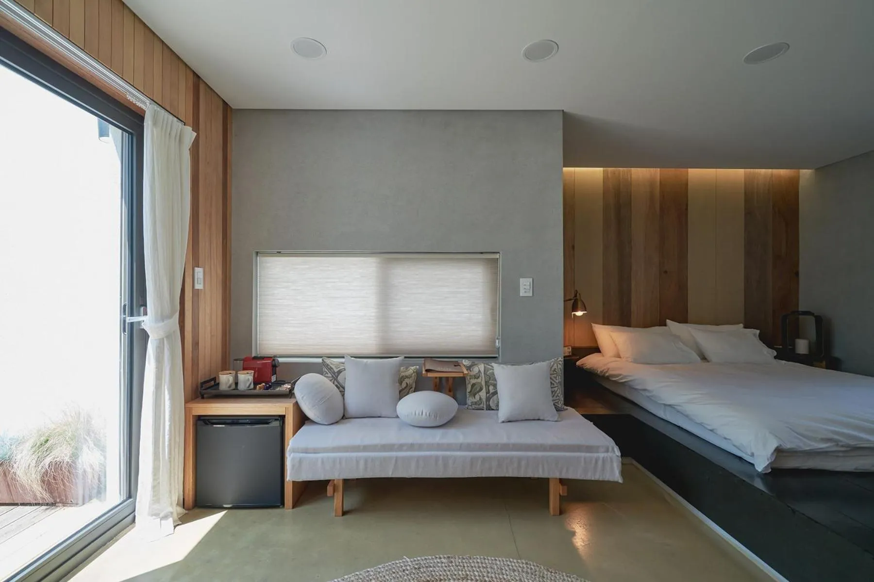 Bed in Scenery after Rain