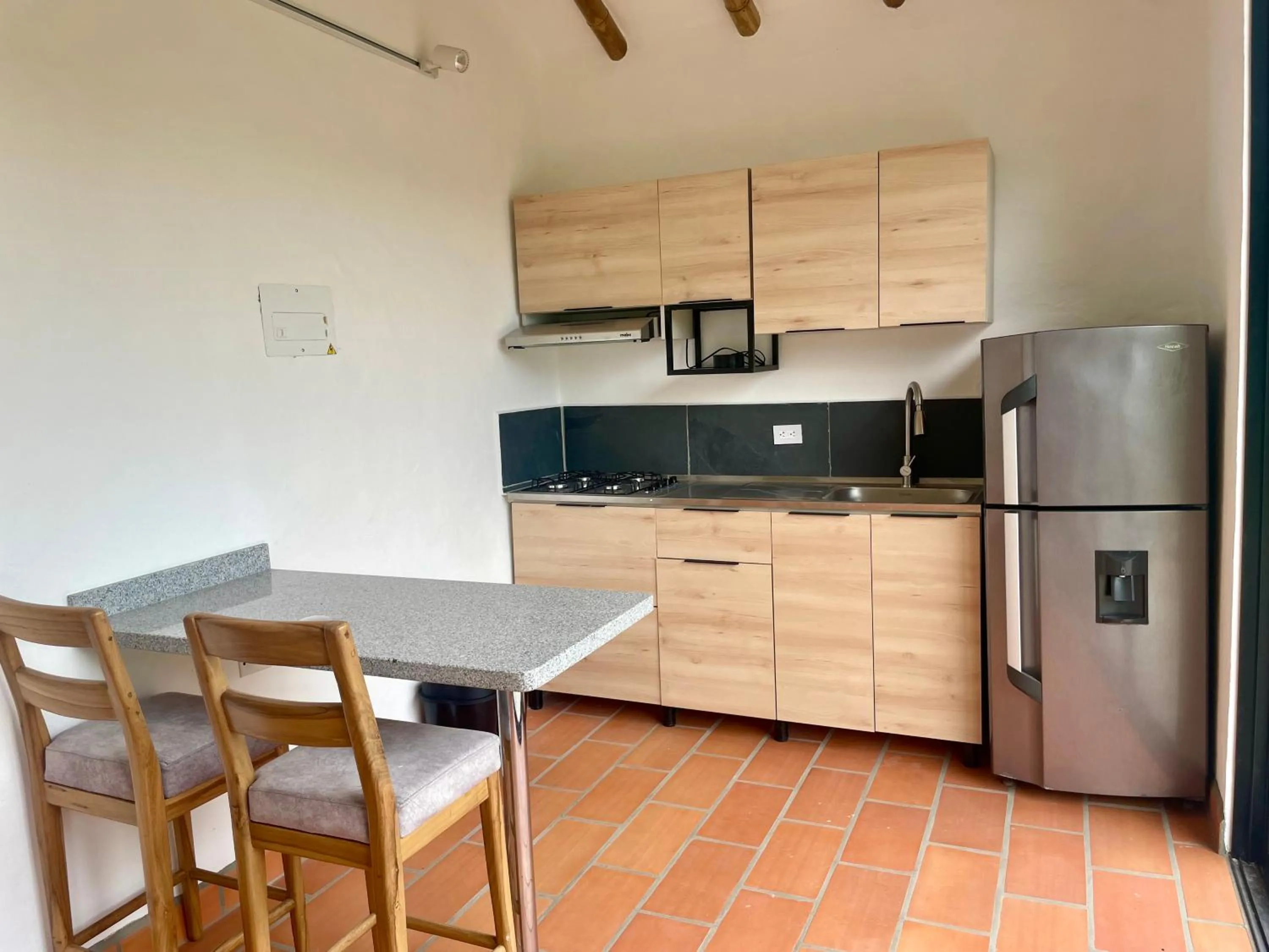 Kitchen or kitchenette in Ecohotel Alma