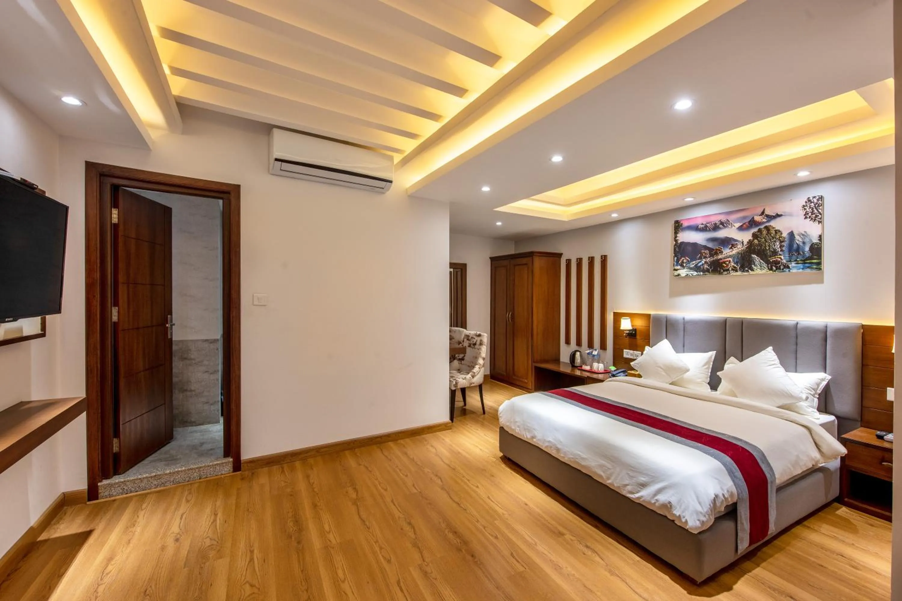 Bed in Hotel Ama-La, Thamel, Kathmandu