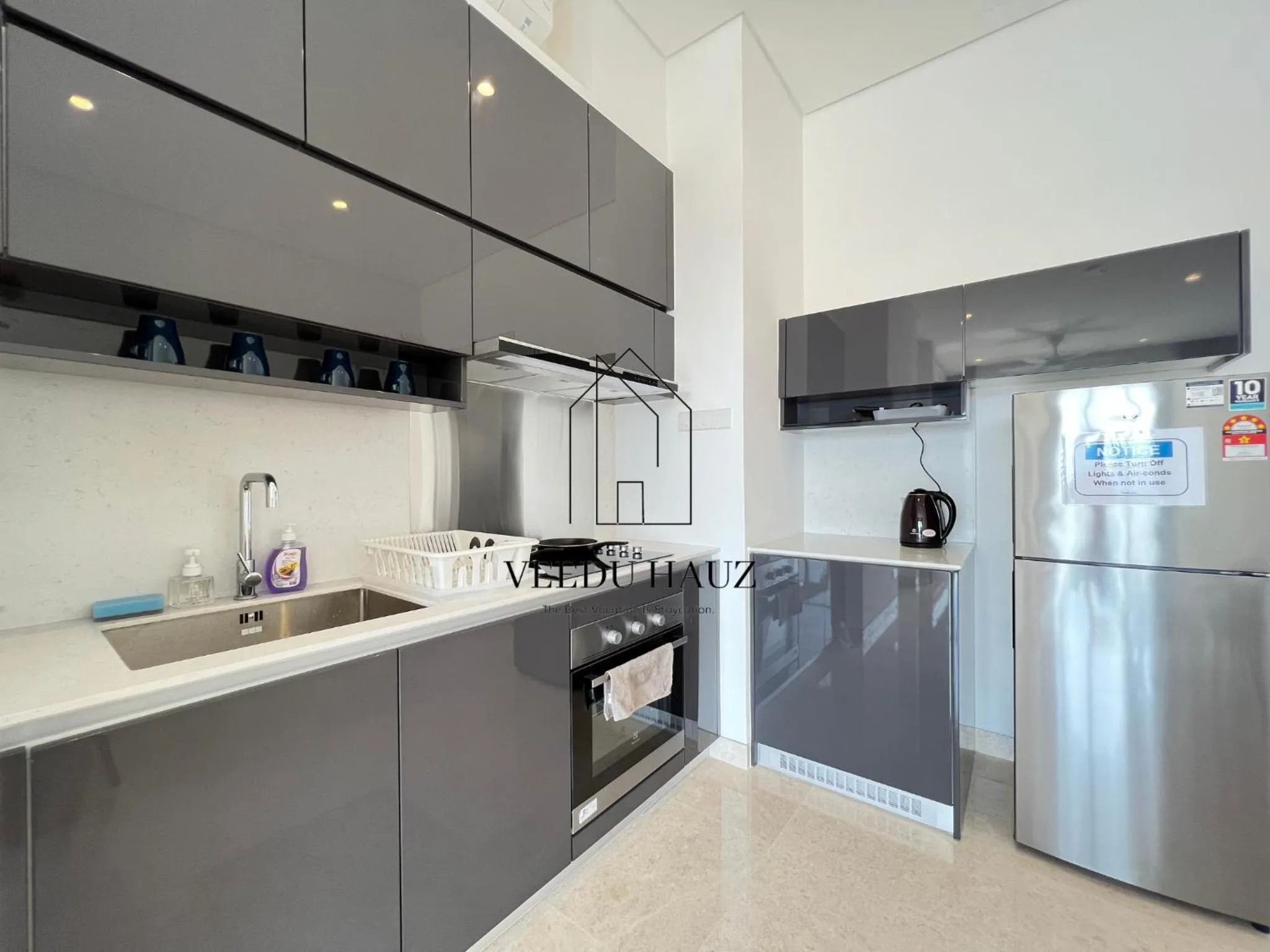 Kitchen or kitchenette in Lucentia Residences BBCC at Lalaport Kuala Lumpur by Veedu Hauz