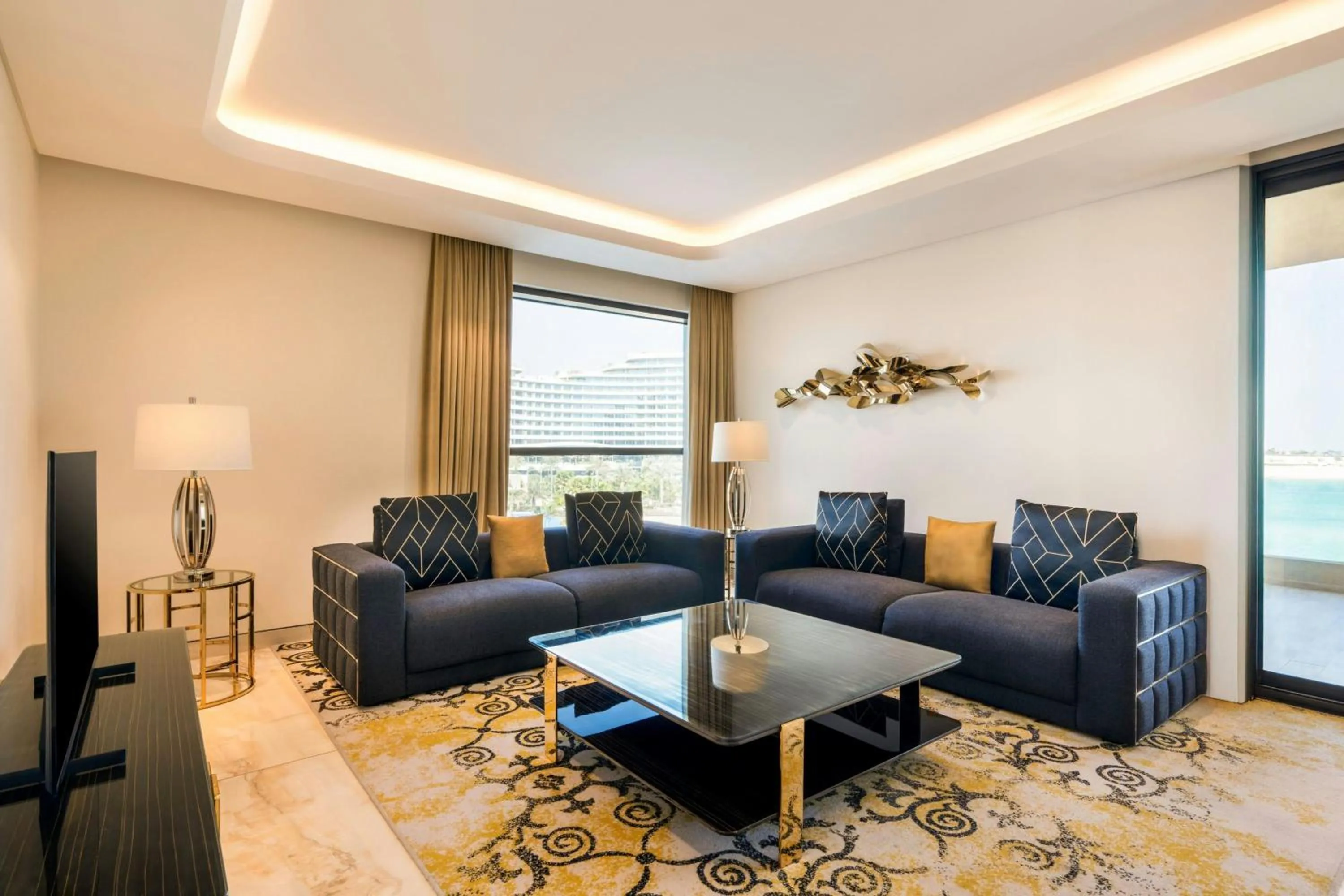 Living room in Agora, Doha, Autograph Collection