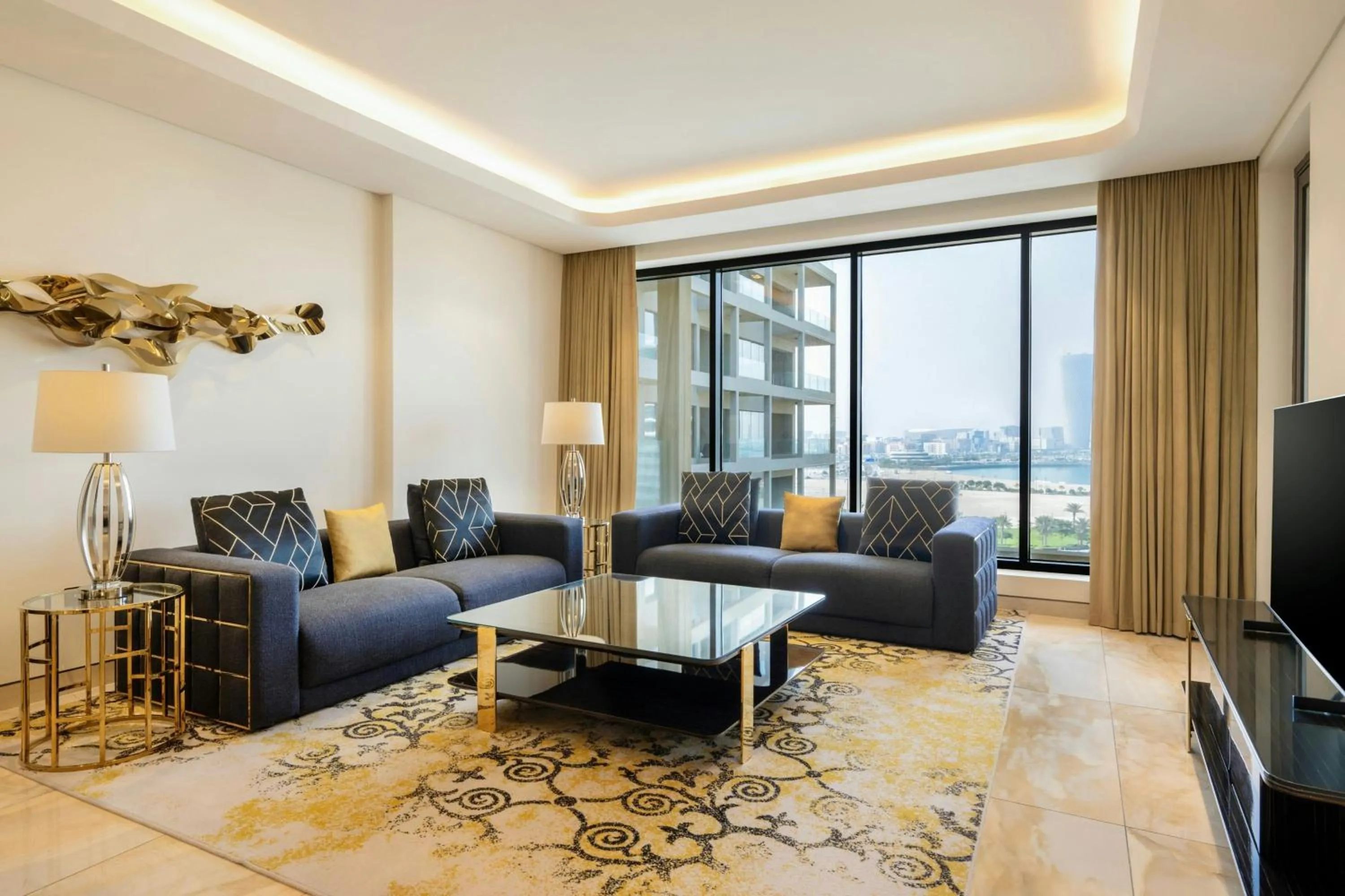 Living room in Agora, Doha, Autograph Collection