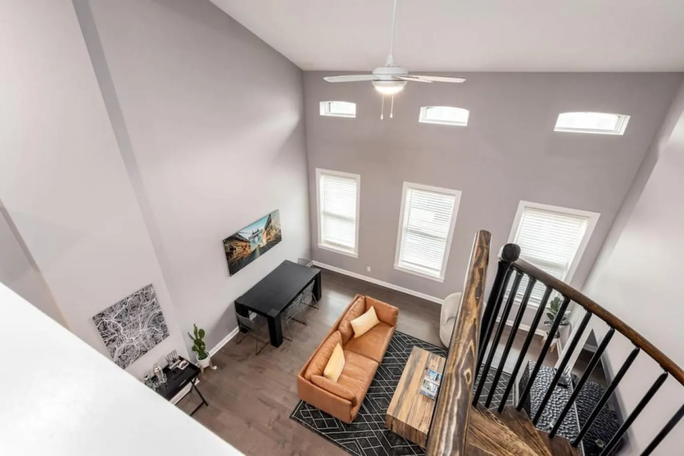 Living room in Soaring 2-Bedroom Parkside Loft Walkable to it All