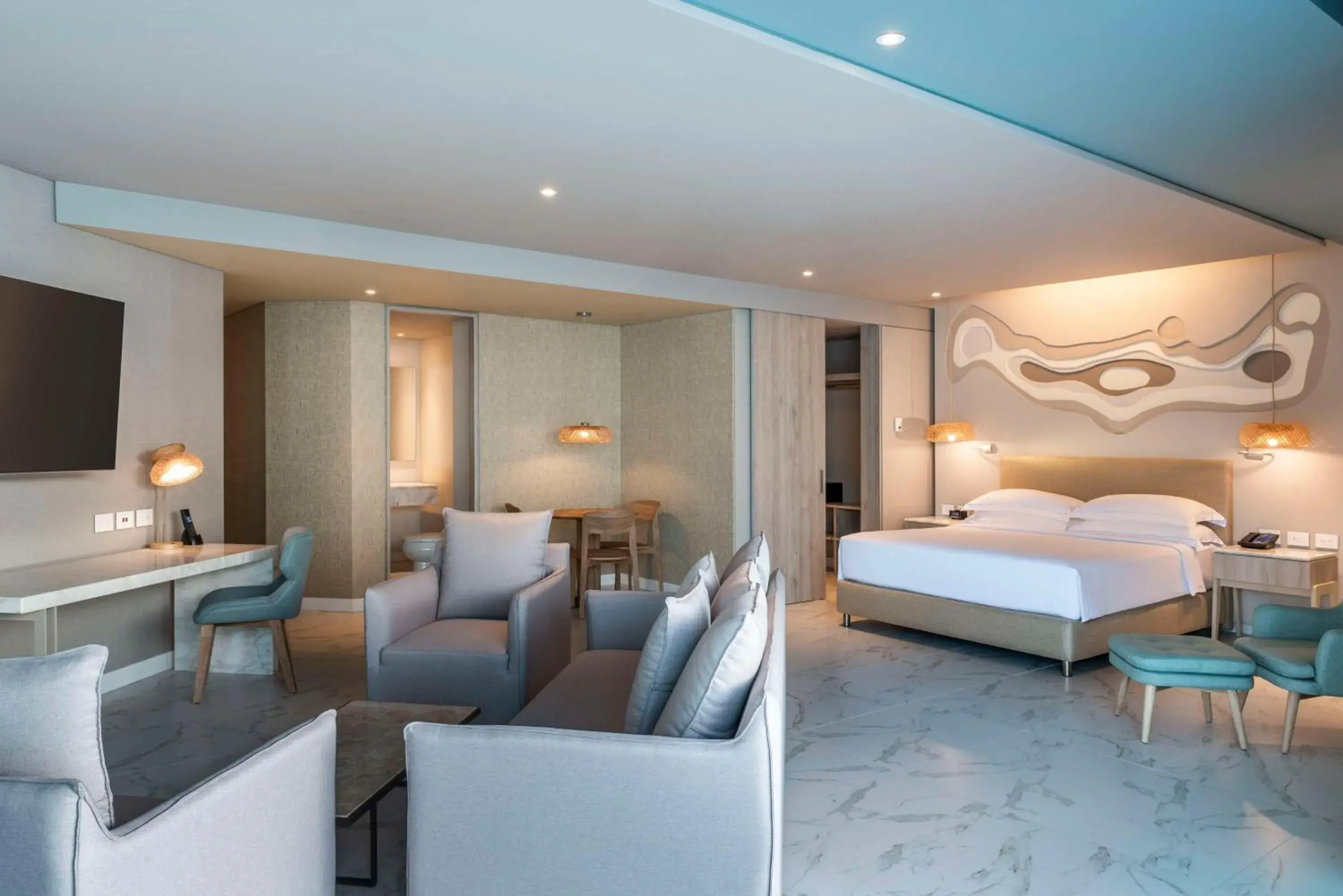 Junior Suite with One King Bed and Balcony - Ocean View in Hilton Santa Marta Junior Suite with One King Bed and Balcony - Ocean View in Hilton Santa Marta