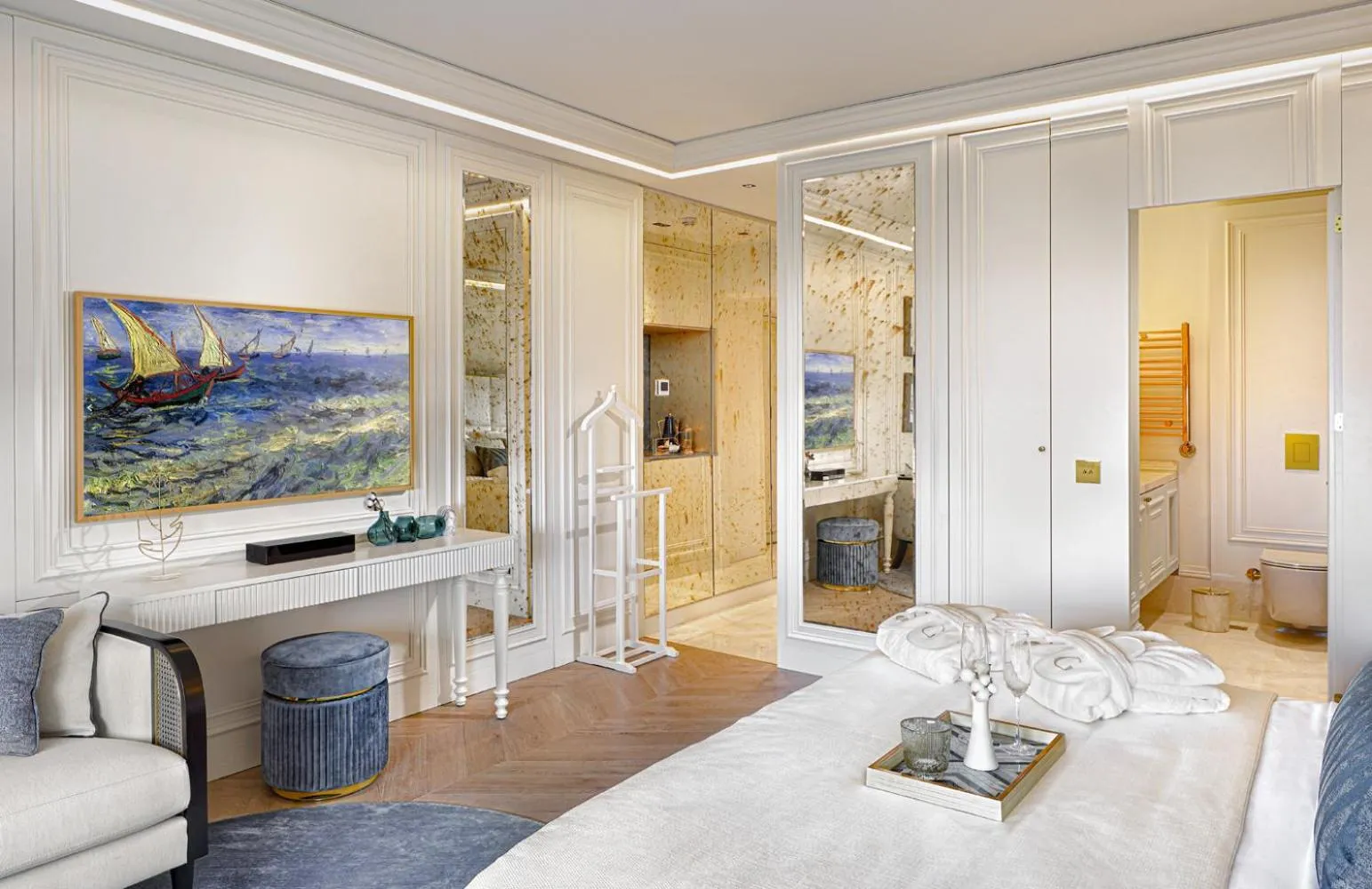 Living room, Bed in Ulus G Residences