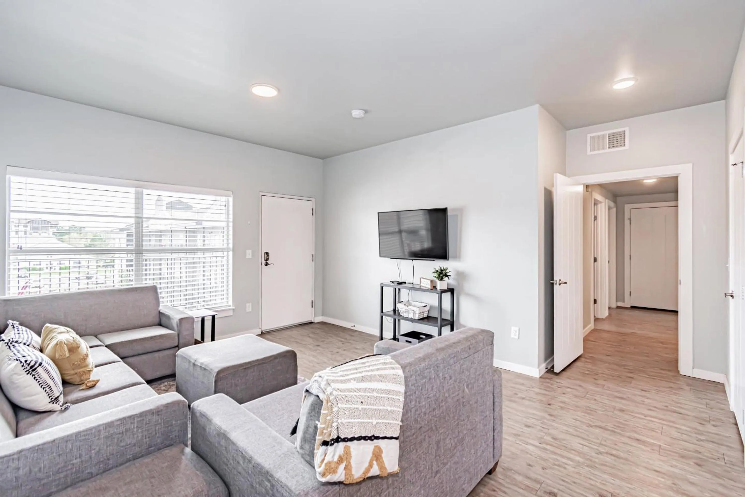 TV and multimedia in Bringham's Mill Apartments Perfect for Groups Full Kitchen Gym and Free Parking