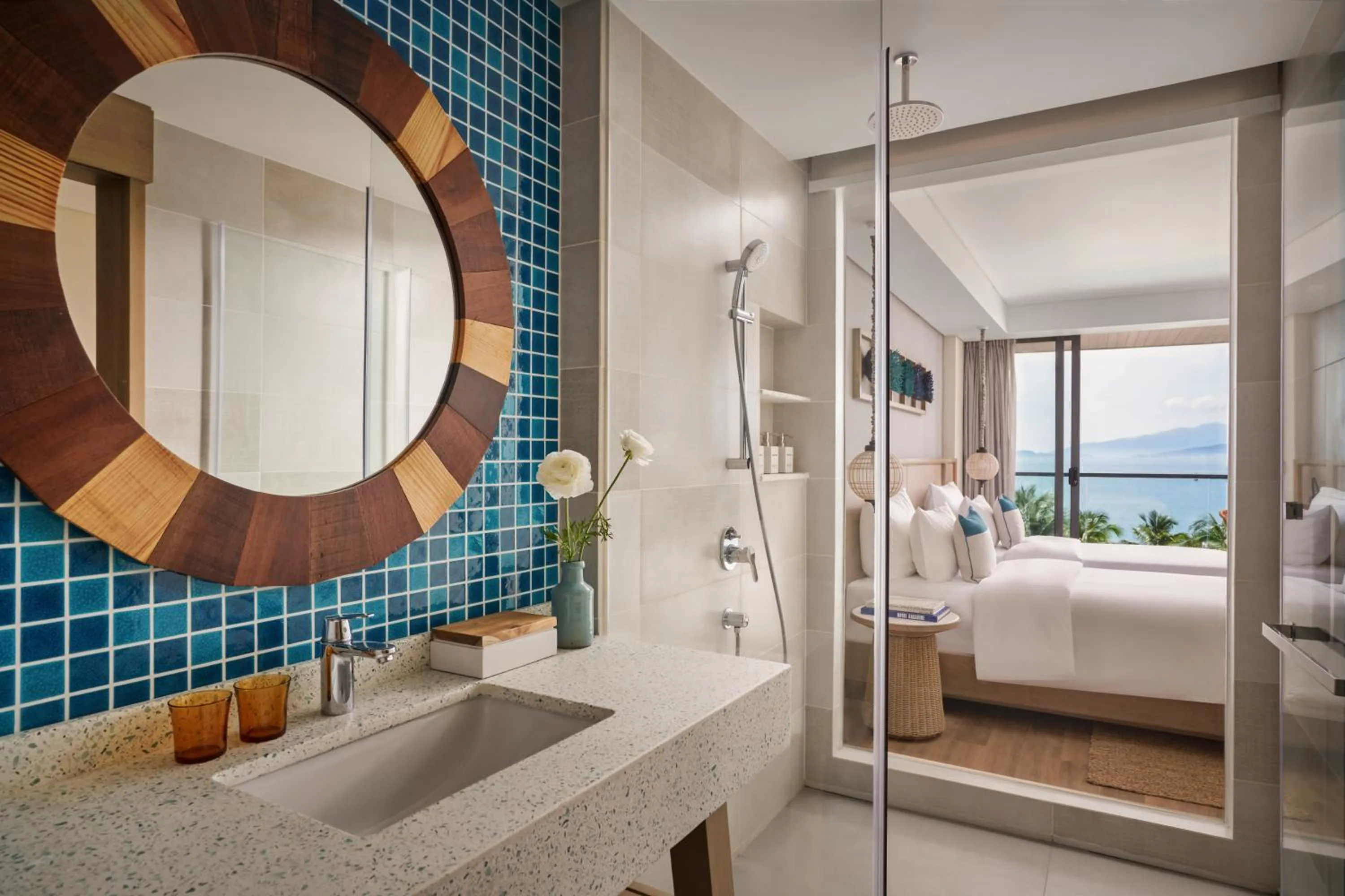 Bathroom, Bed in Boma Resort Nha Trang