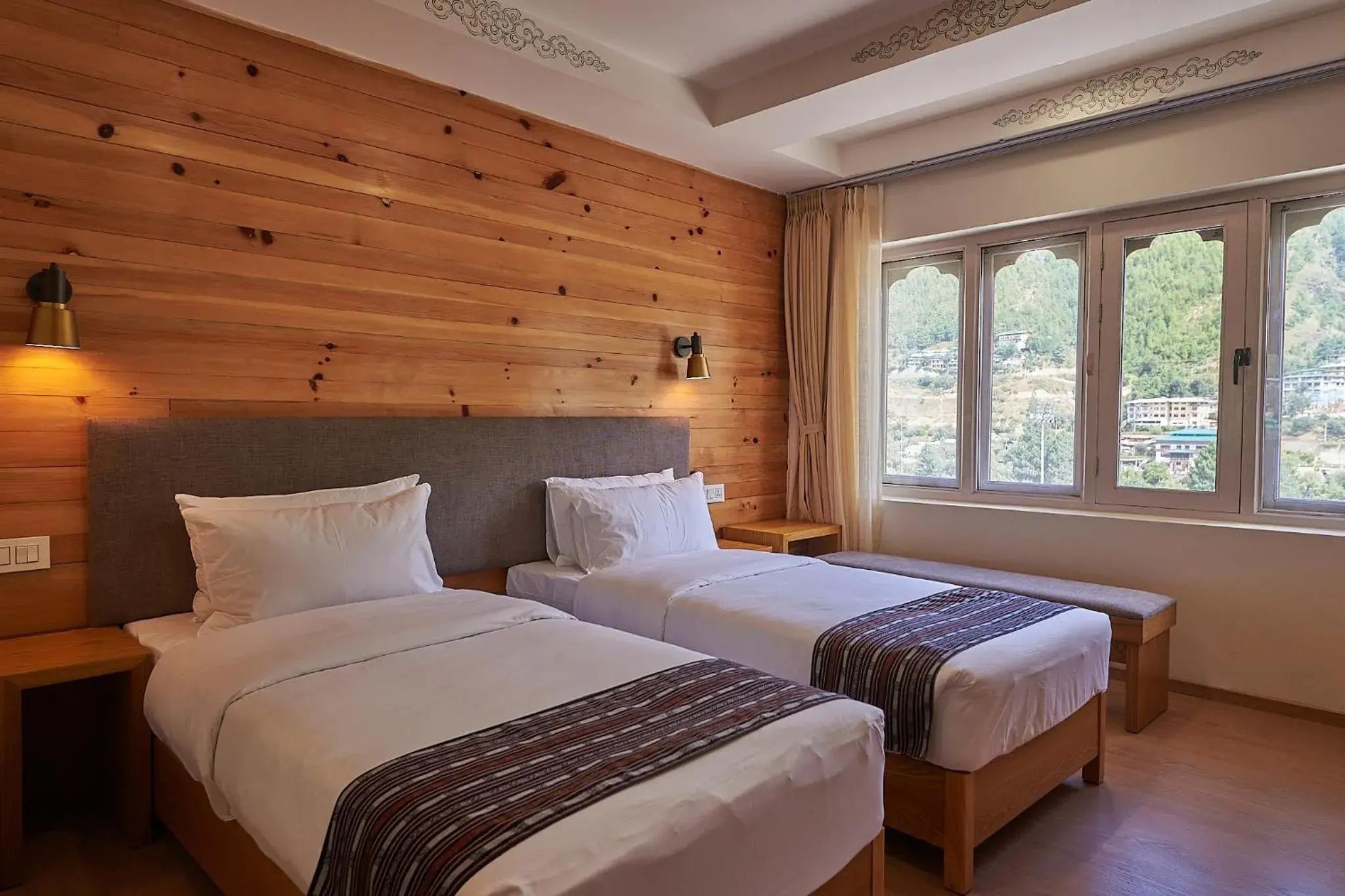 Deluxe Double or Twin Room with Mountain View - single occupancy in The Willows Hotel, Bhutan Deluxe Double or Twin Room with Mountain View - single occupancy in The Willows Hotel, Bhutan