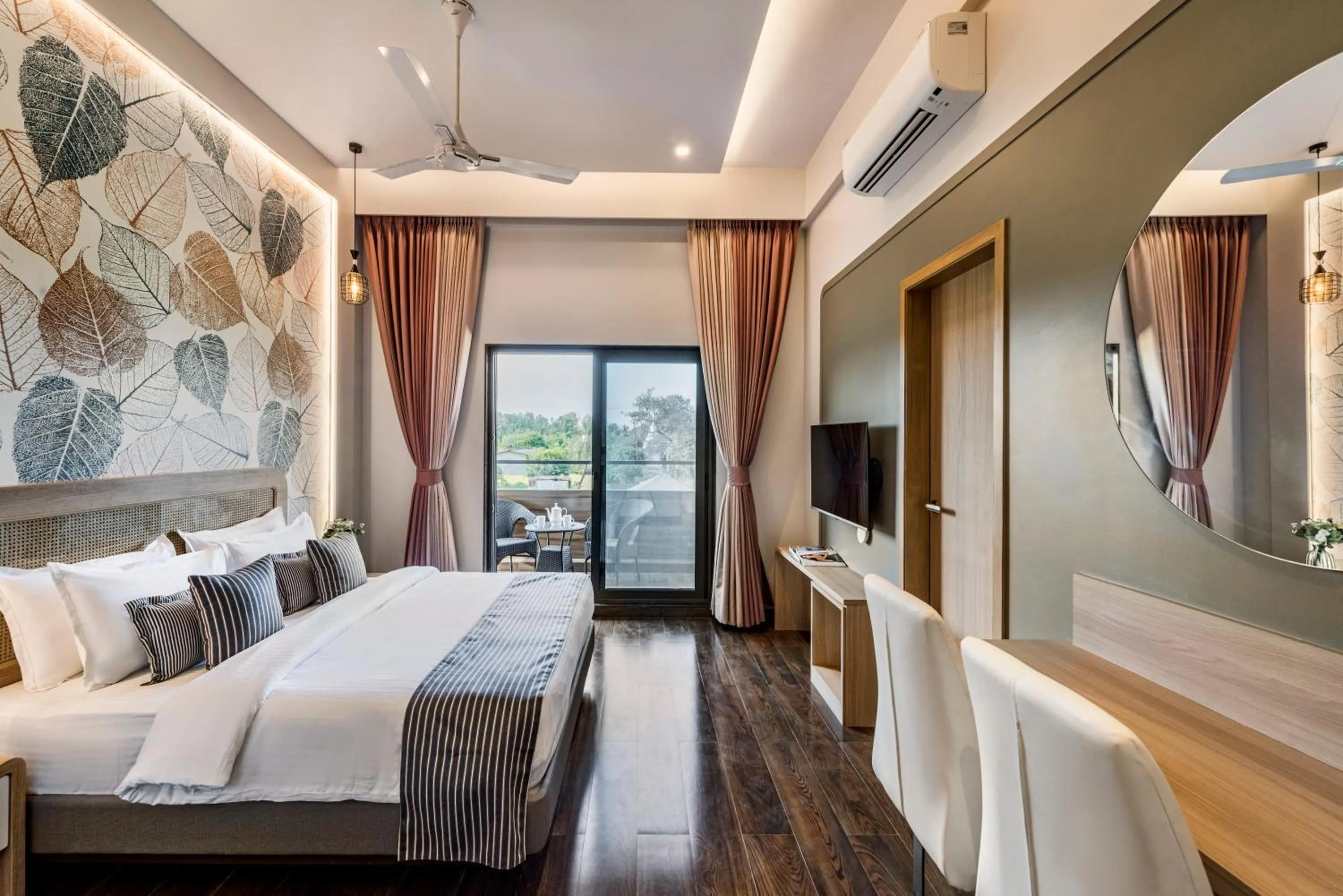 Communal lounge/ TV room, Bed in SaffronStays Nishta - 4BR pet-friendly villa with pool, turf, gazebo & terrace BBQ views in Alibaug