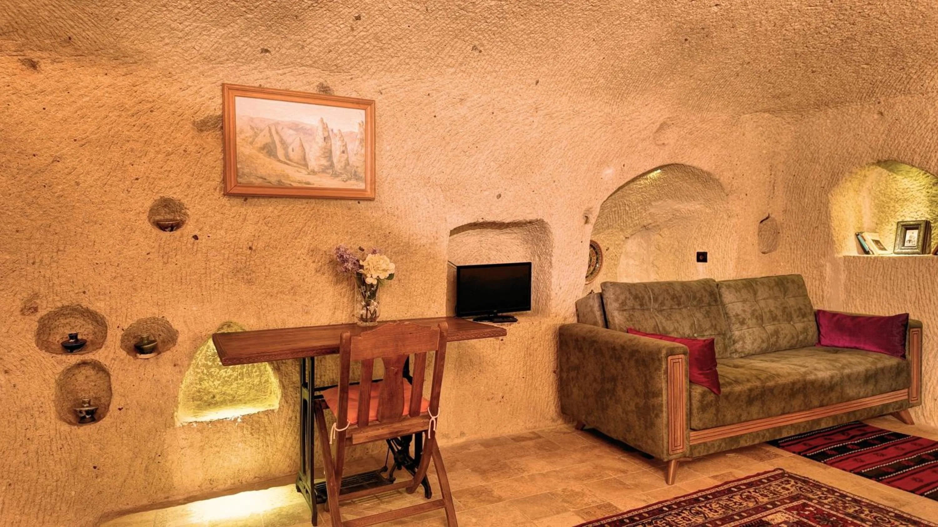 Seating area in Shiraz Cave Cappadocia