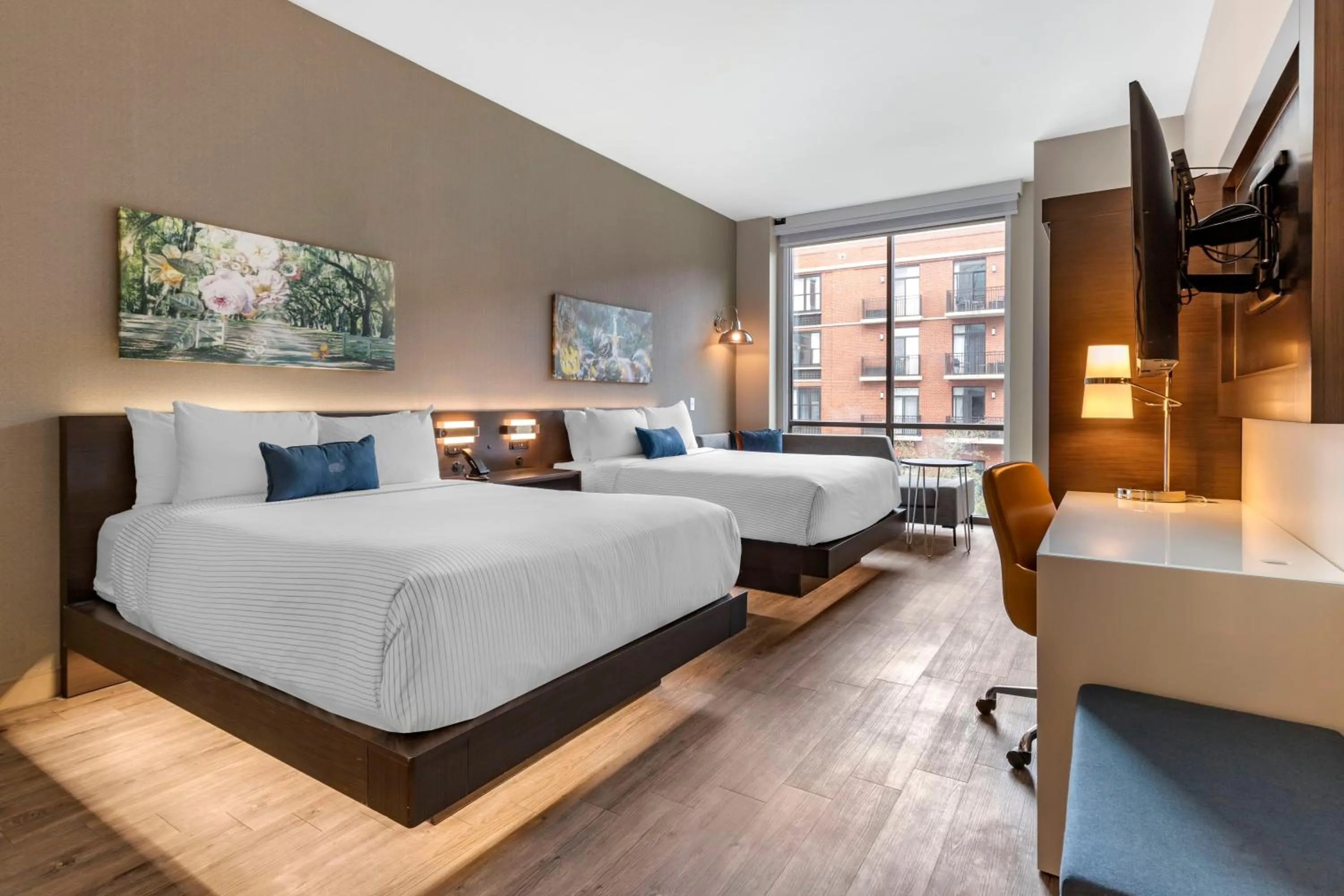 Bed in Cambria Hotel Savannah Downtown Historic District