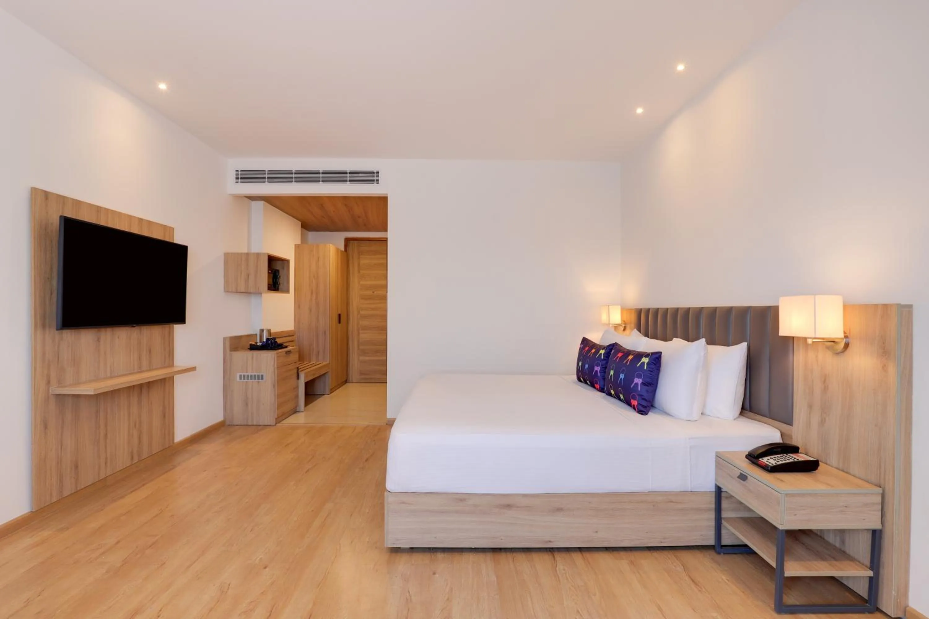 Bedroom, Bed in Keys Lite by Lemon Tree Hotels, Urban Square, Udaipur