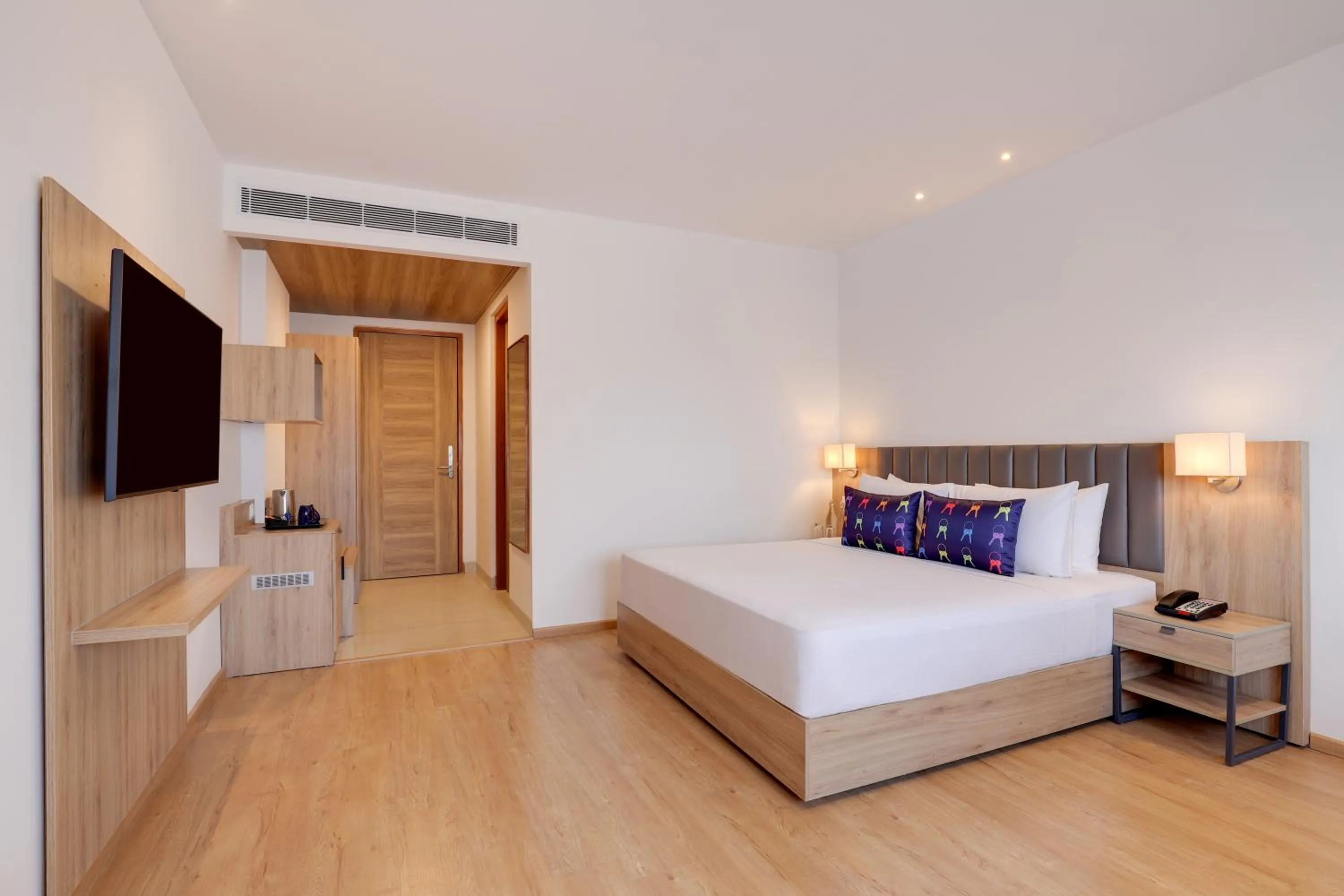 Bedroom, Bed in Keys Lite by Lemon Tree Hotels, Urban Square, Udaipur