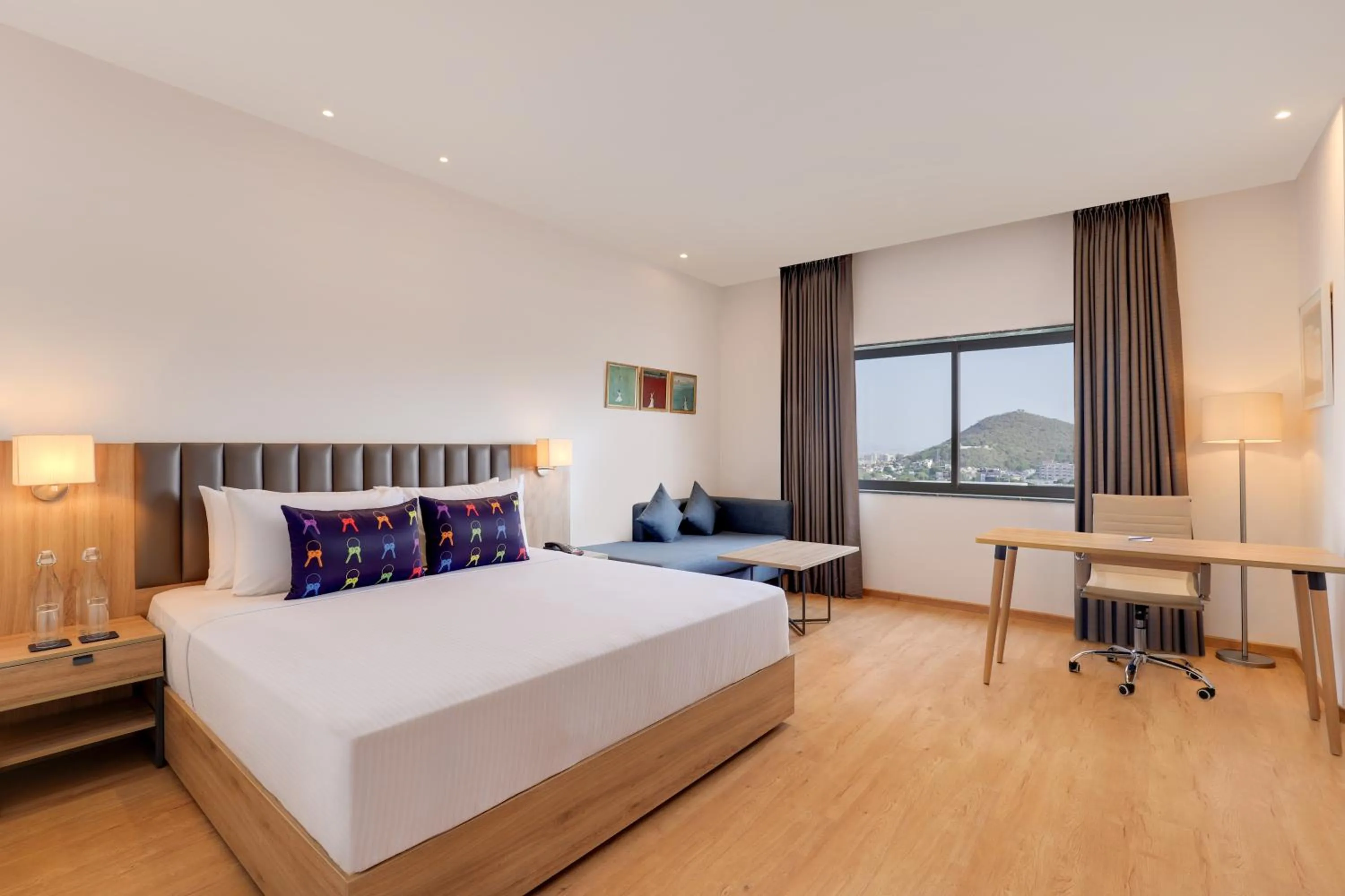 Bedroom, Bed in Keys Lite by Lemon Tree Hotels, Urban Square, Udaipur