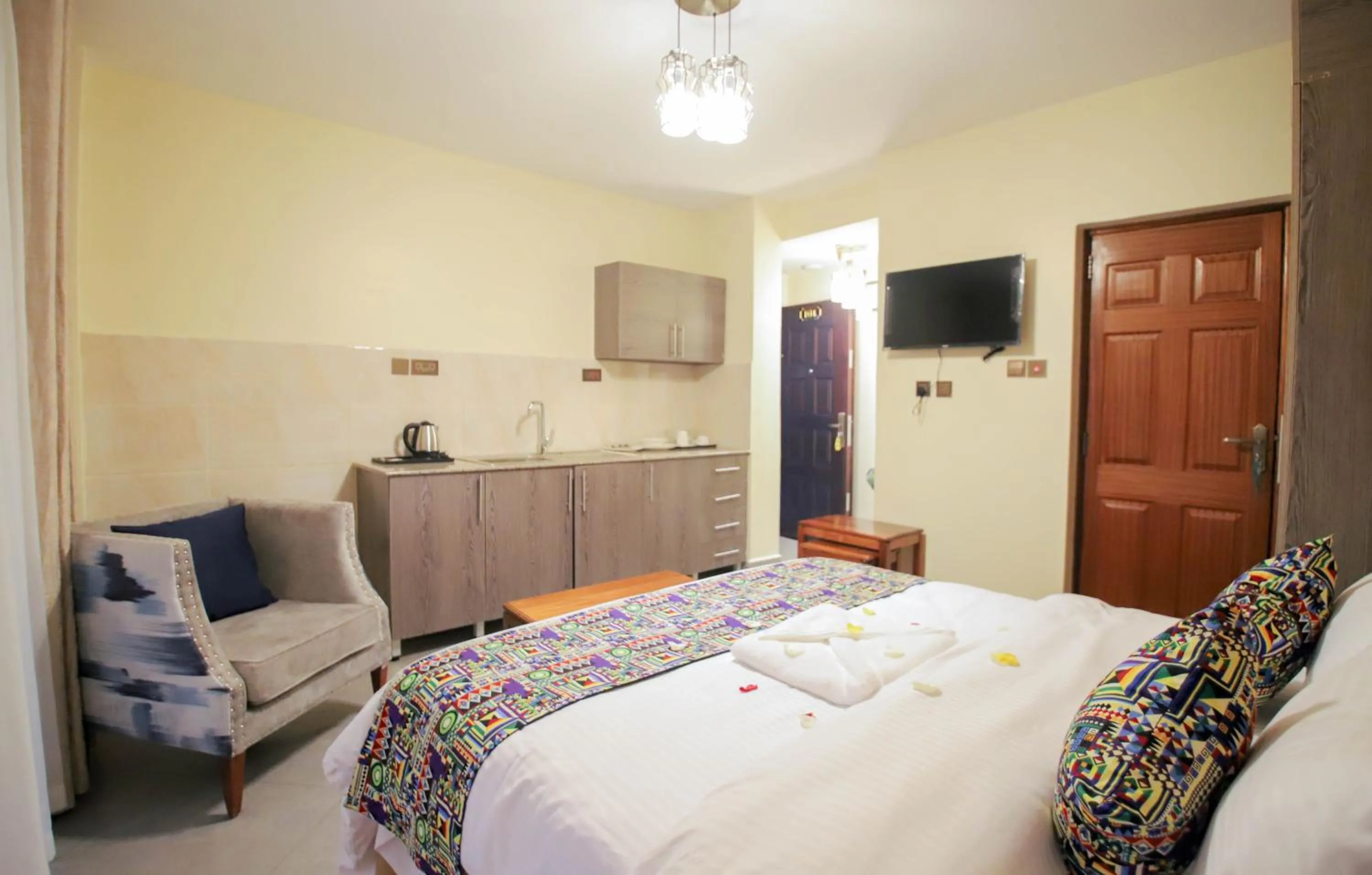 Bed in Lantern Serviced Apartments