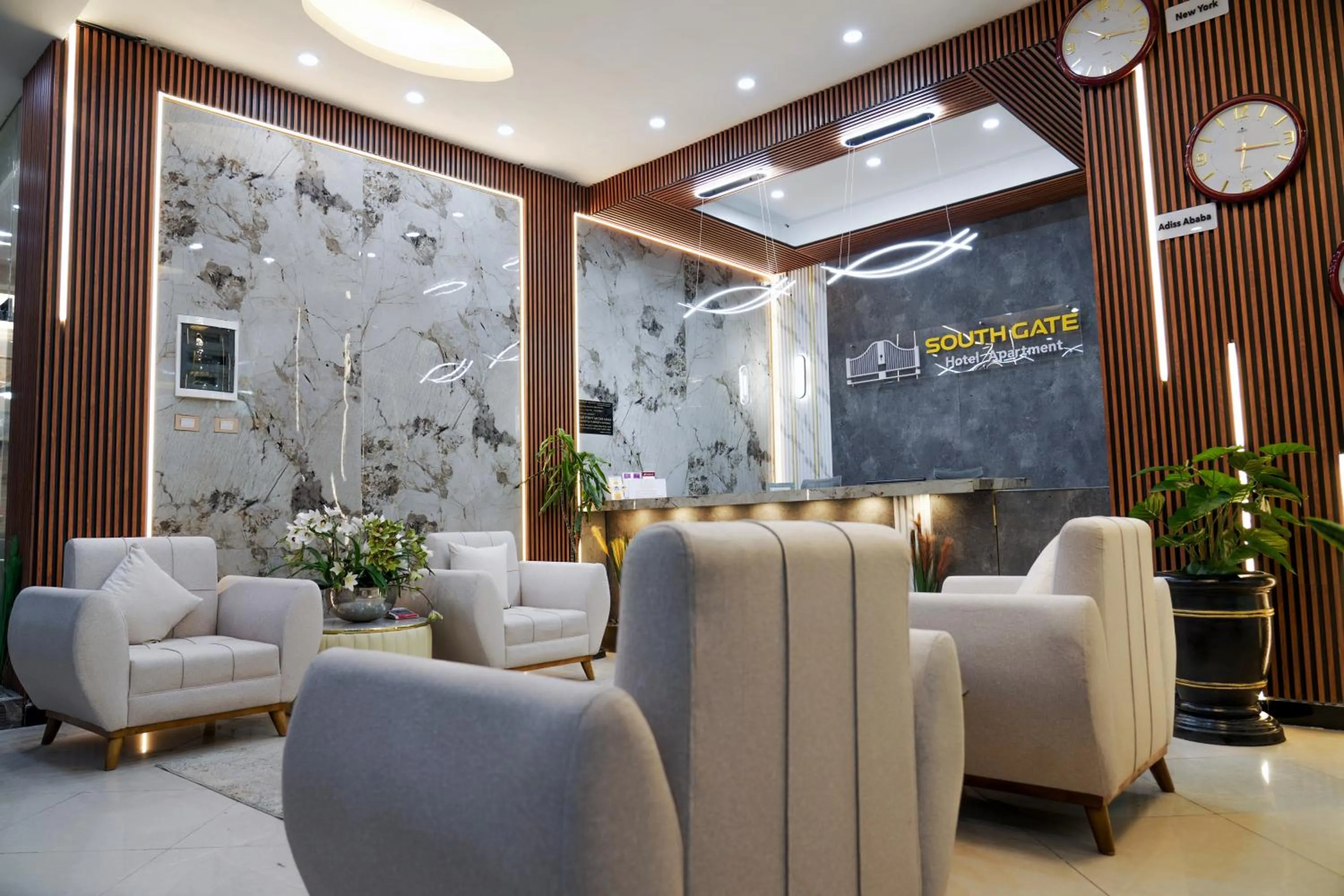 Seating area in South Gate Hotel Apartment