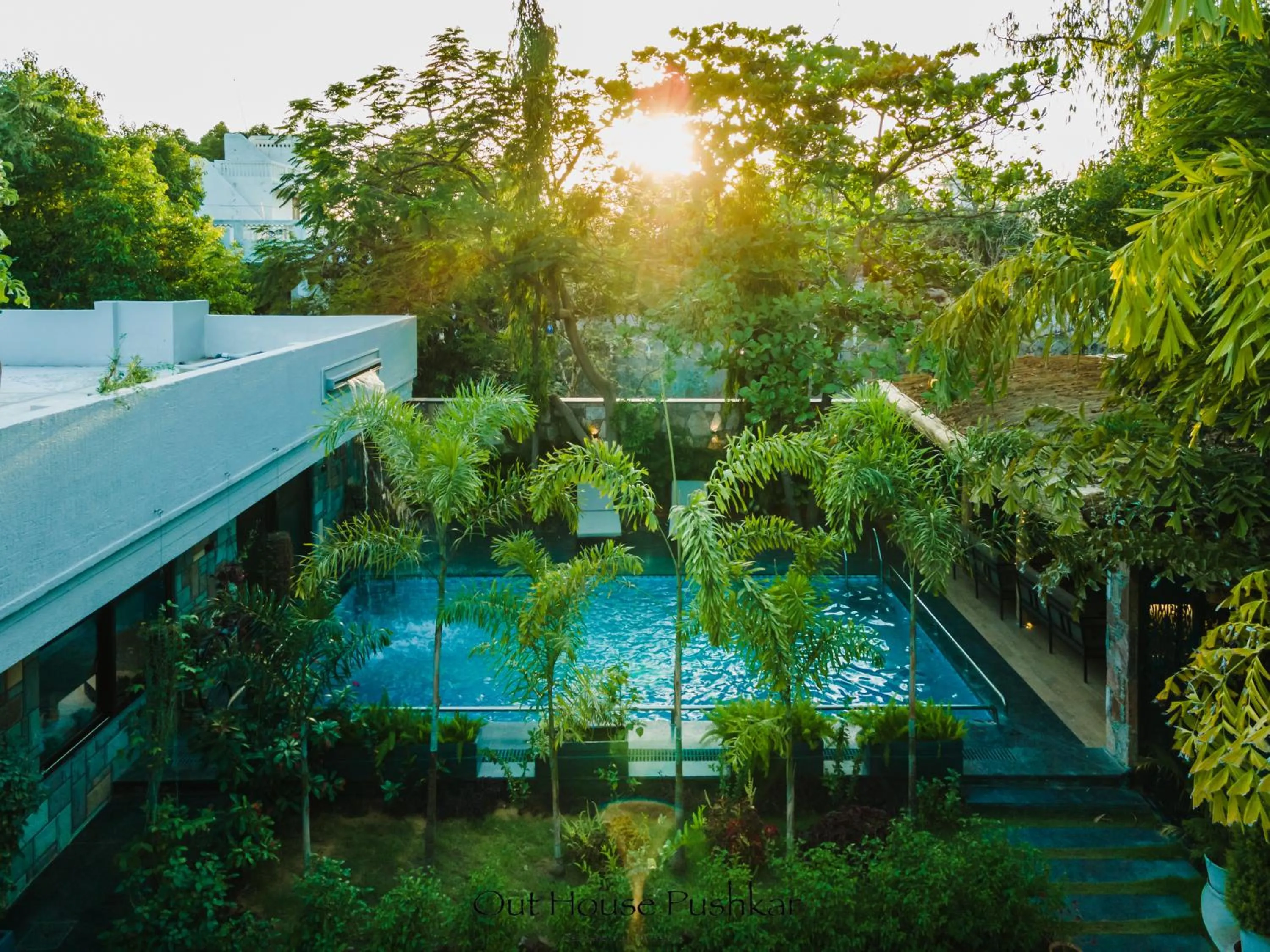 Swimming pool in The Out House Pushkar