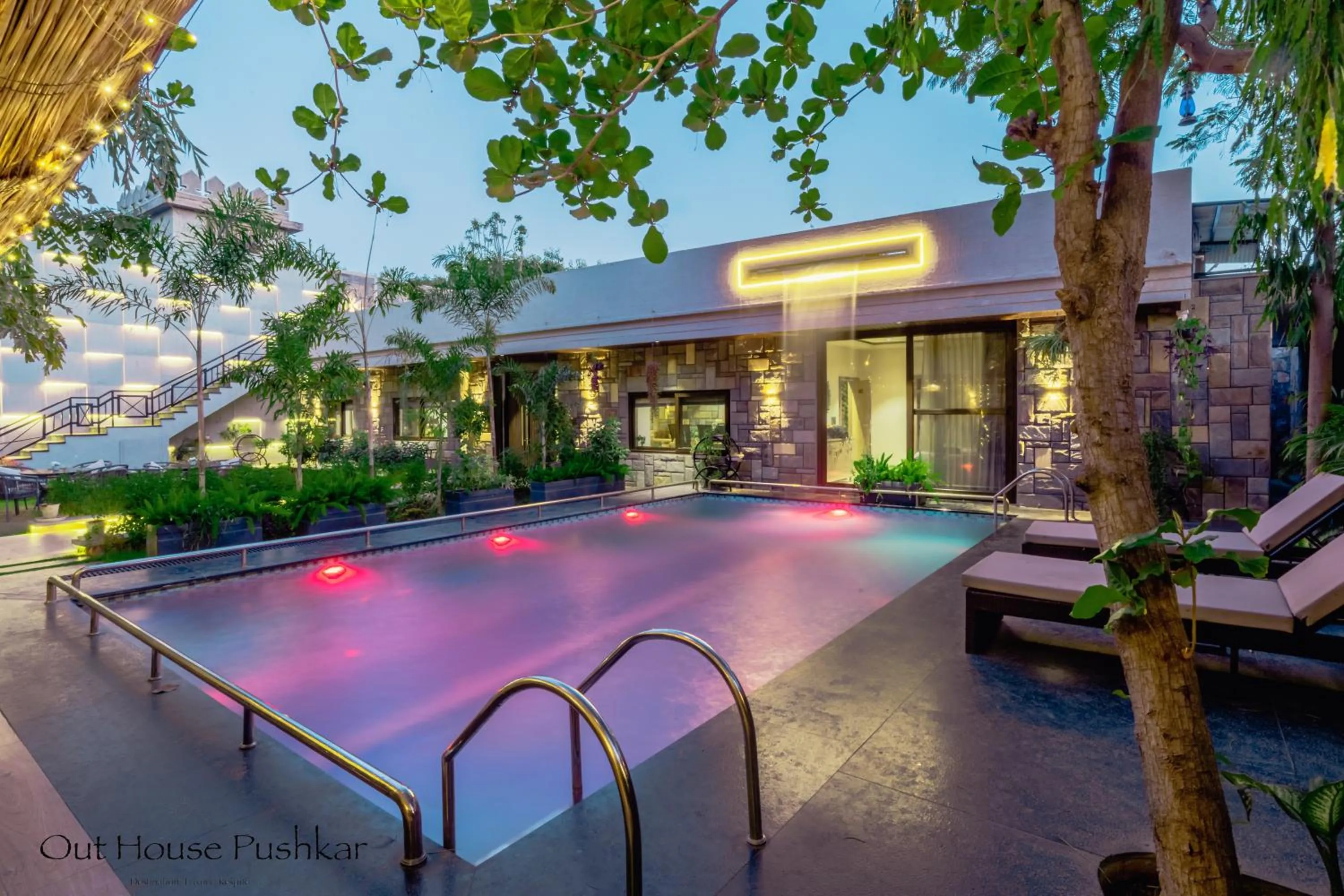 Swimming pool in The Out House Pushkar