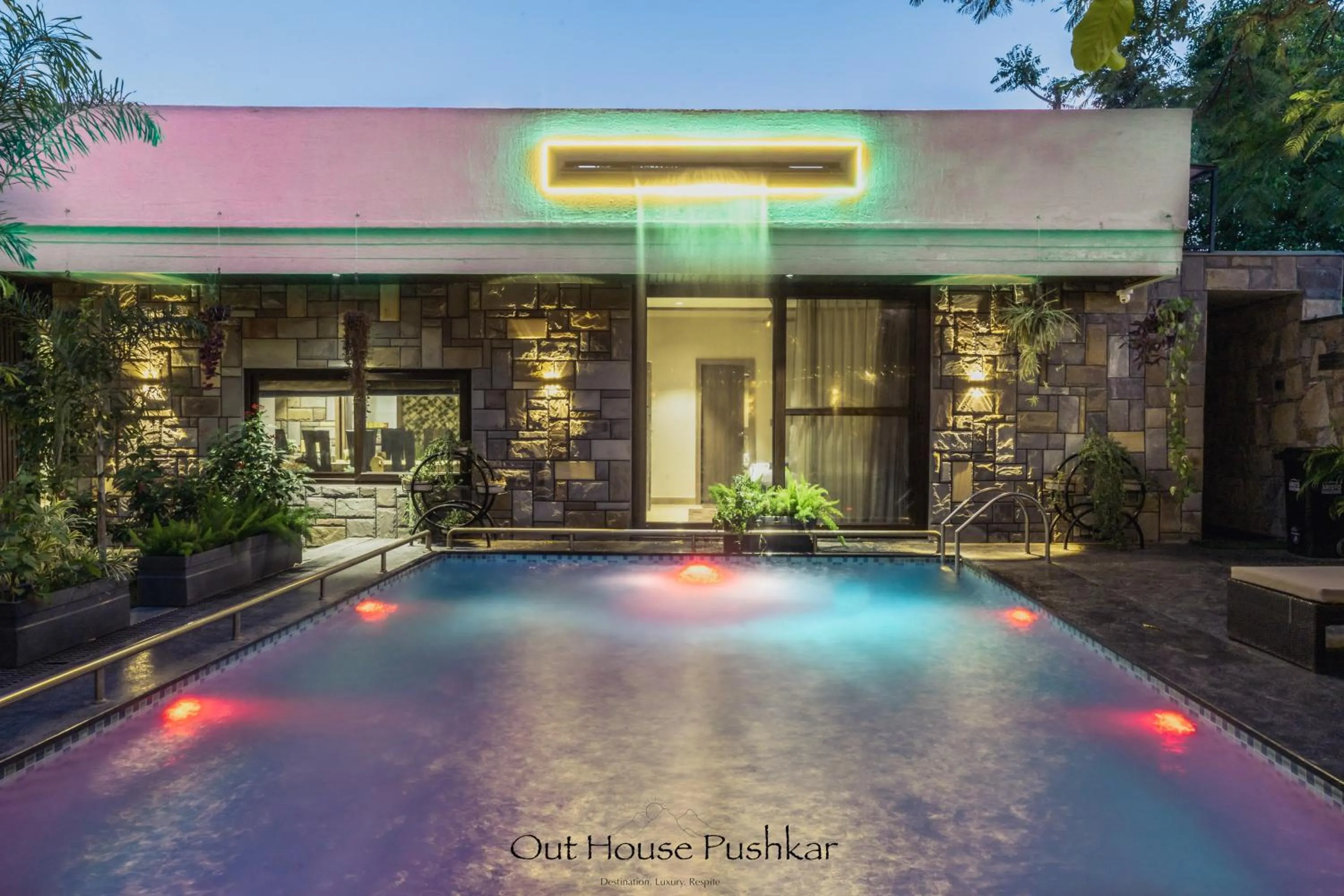 Swimming pool in The Out House Pushkar