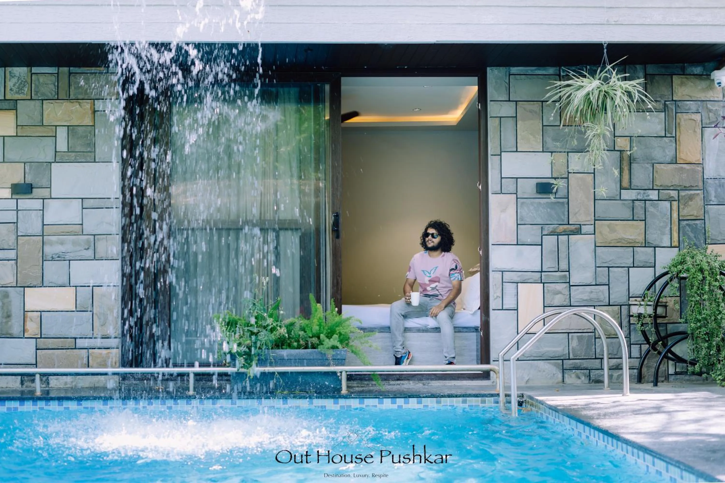 Swimming pool in The Out House Pushkar