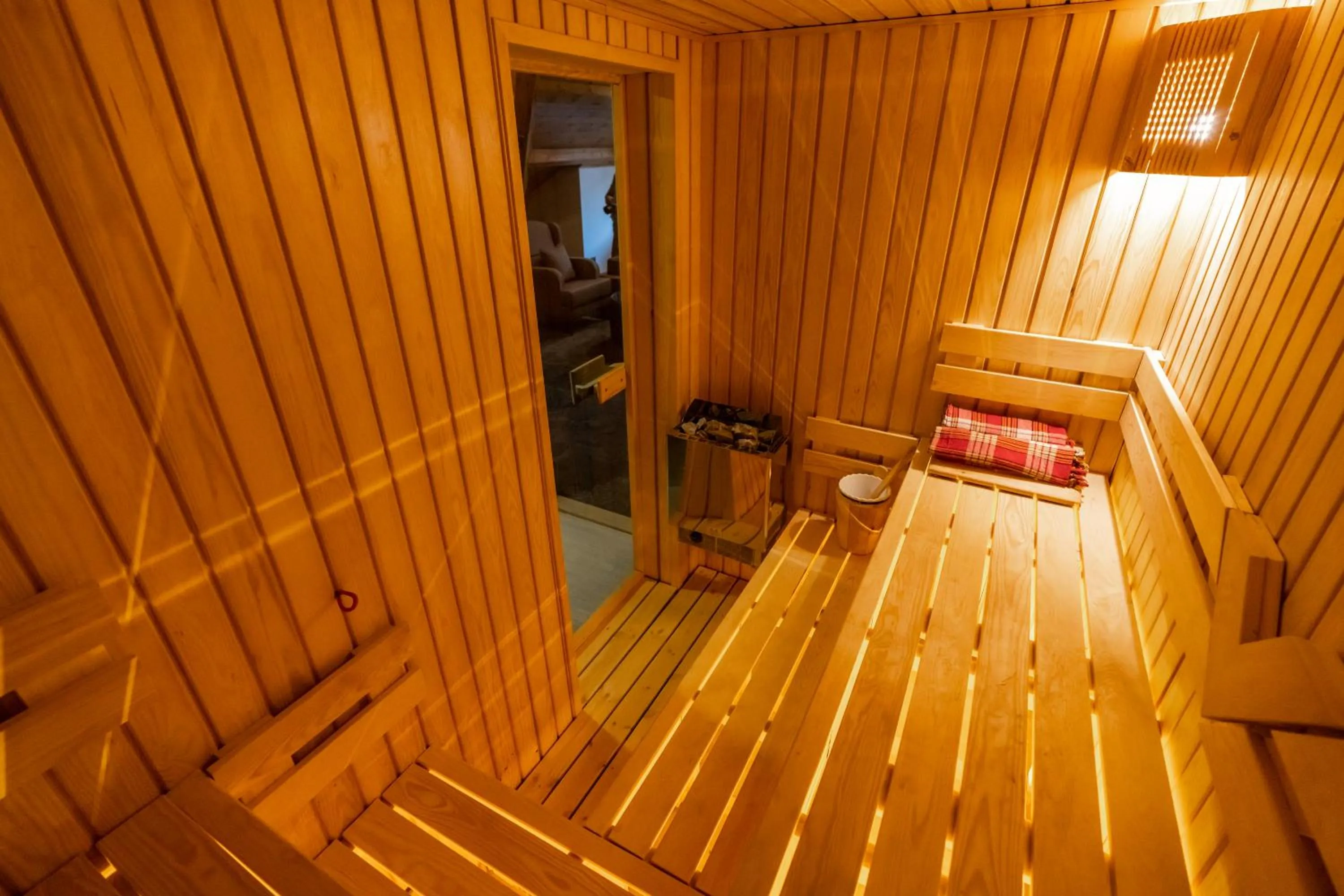 Sauna, Bed in SARPİNO MOUNTAİN HOTEL