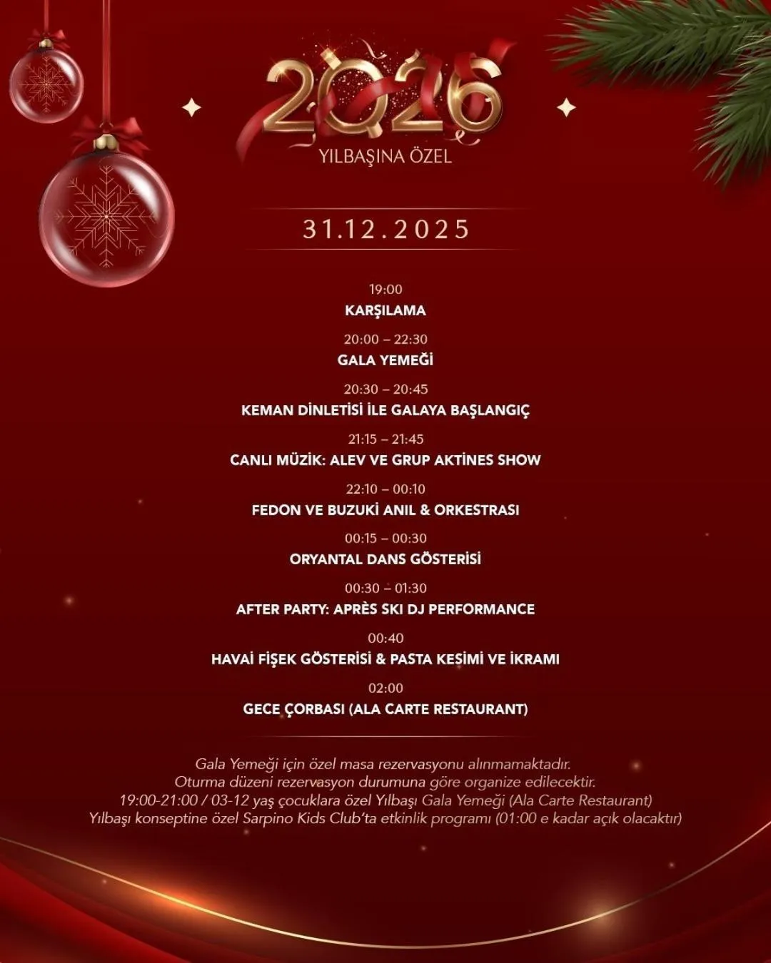 Banquet/Function facilities in SARPİNO MOUNTAİN HOTEL