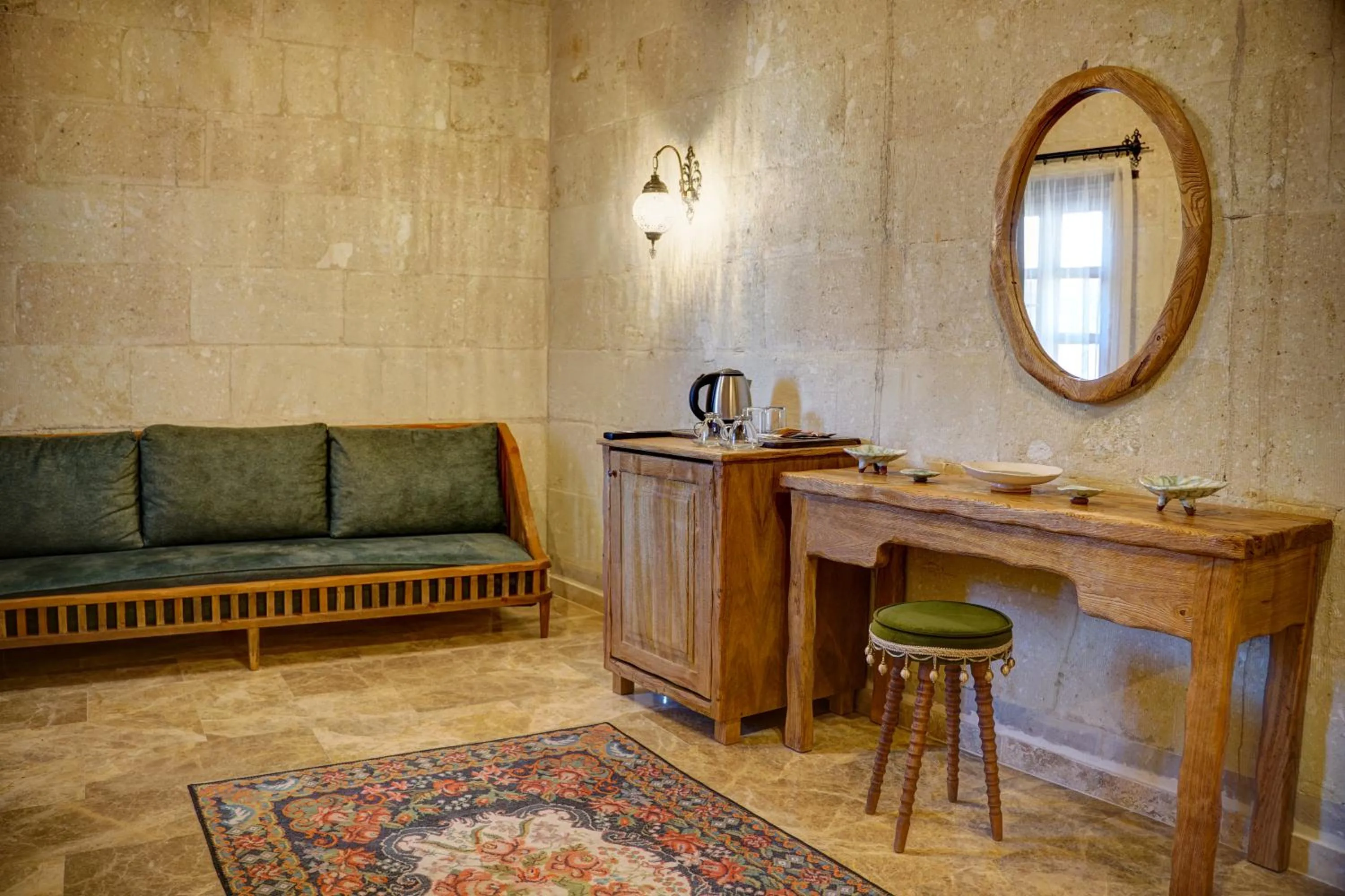 Seating area in The Calypso Cave