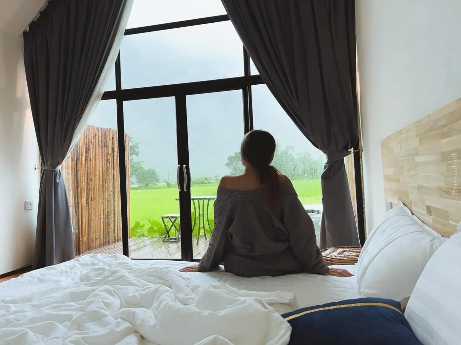 Bed in Vangvieng Angsavanh Resort