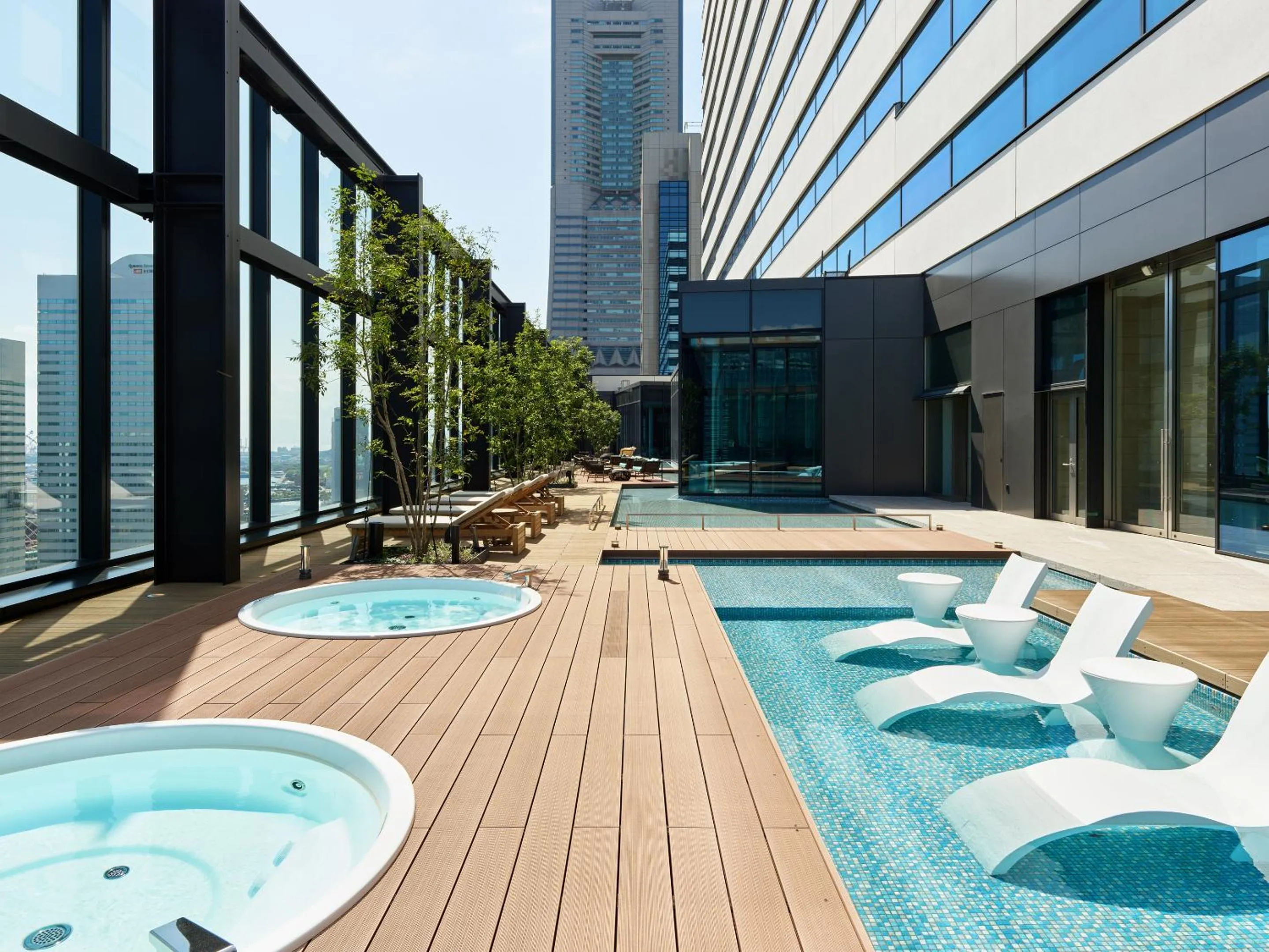 Pool view in Mitsui Garden Hotel Yokohama Minatomirai Premier