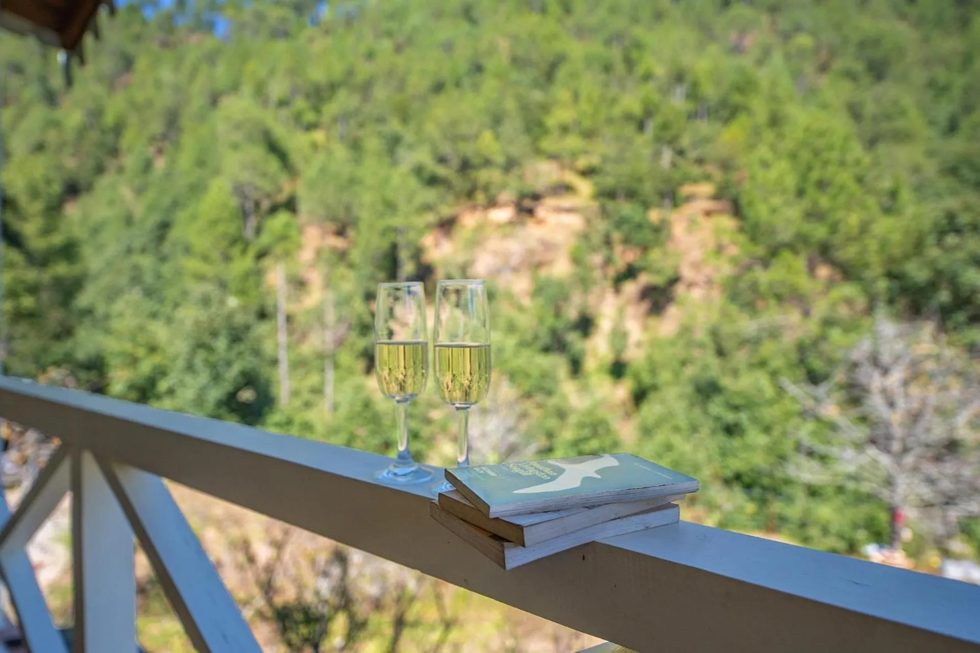 Balcony/Terrace in Hollyhock Cottage by VEO - Part of StayVista
