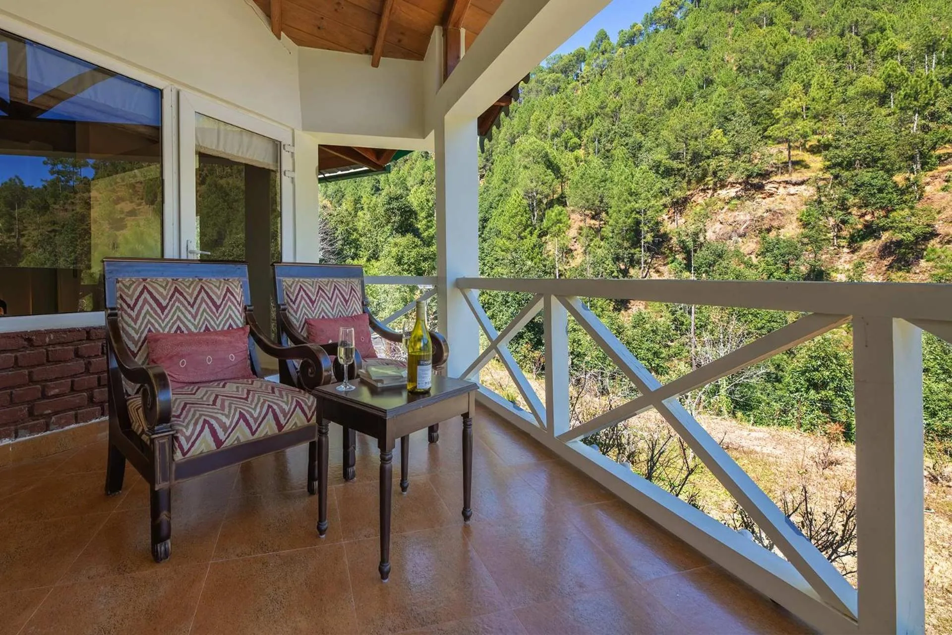 Balcony/Terrace in Hollyhock Cottage by VEO - Part of StayVista