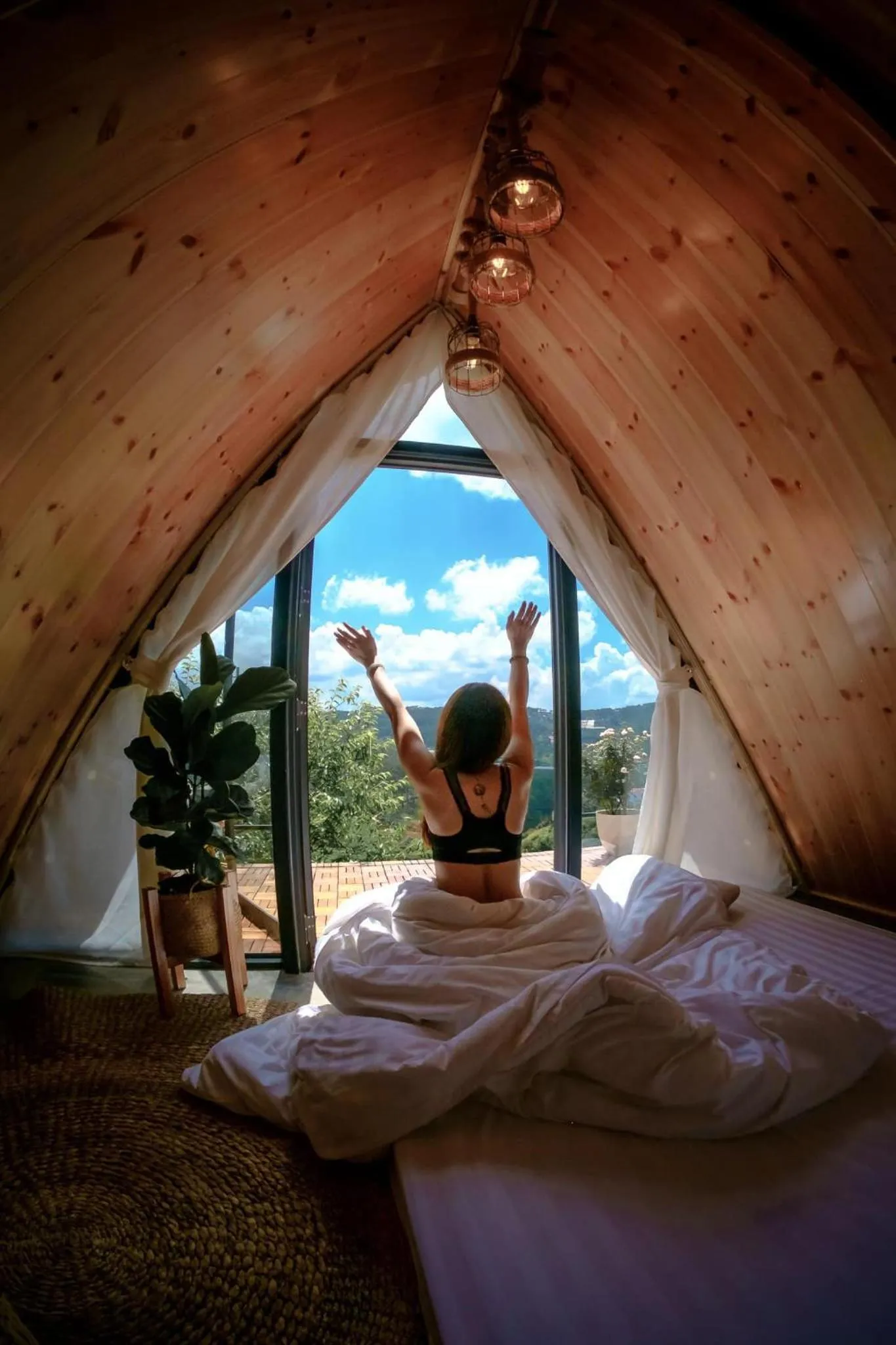 Natural landscape, Bed in Lengkeng Da Lat Homestay