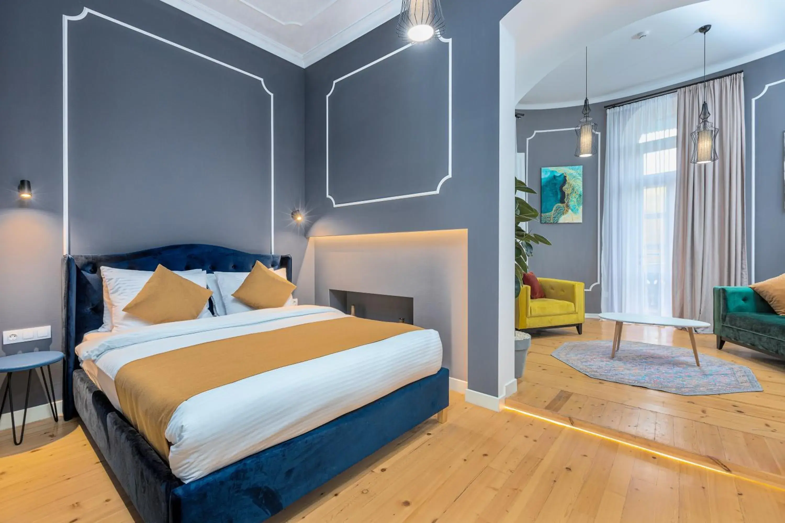 Deluxe Double Room with Balcony in Blue Balcony Hotel Deluxe Double Room with Balcony in Blue Balcony Hotel