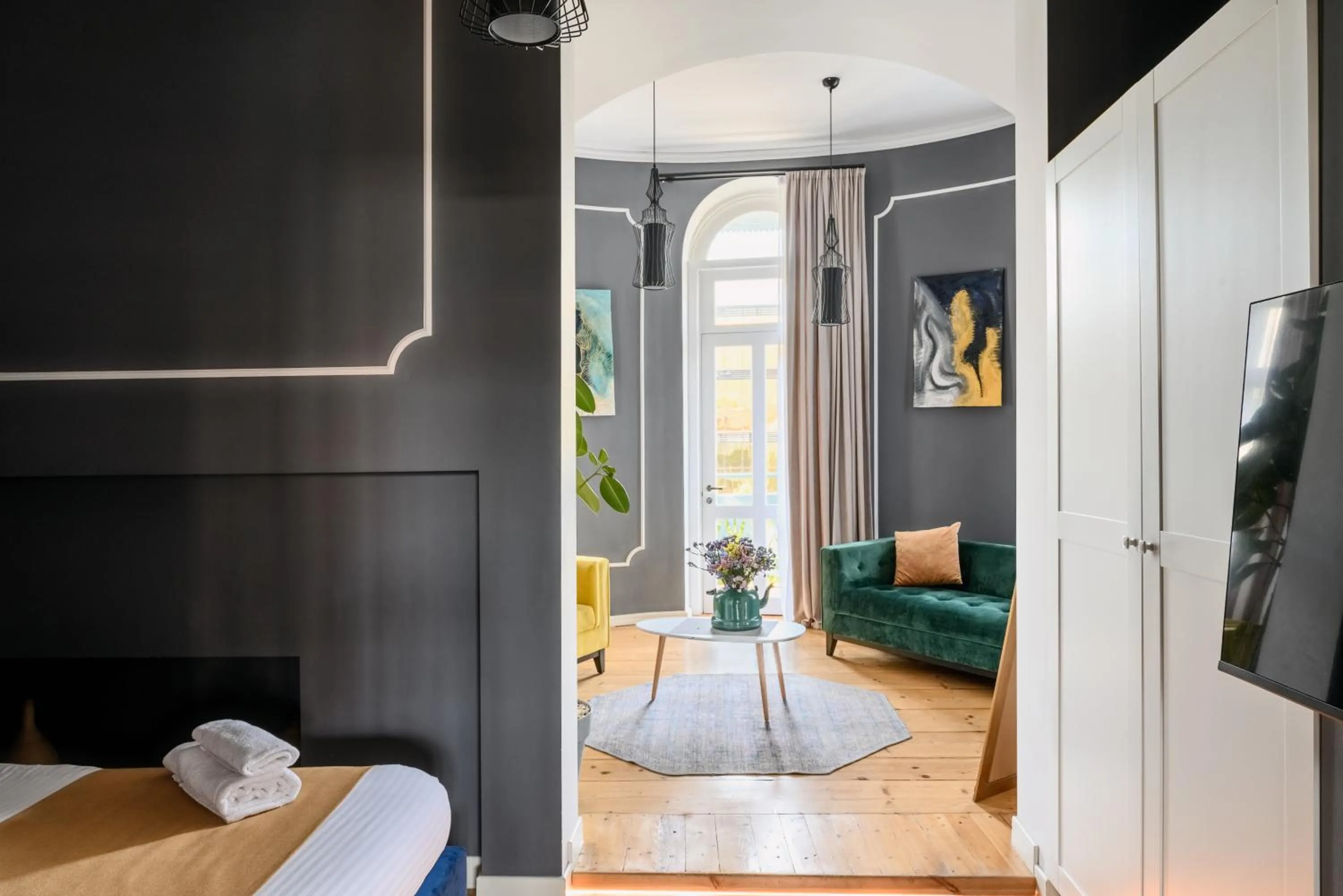 Bed in Blue Balcony Hotel